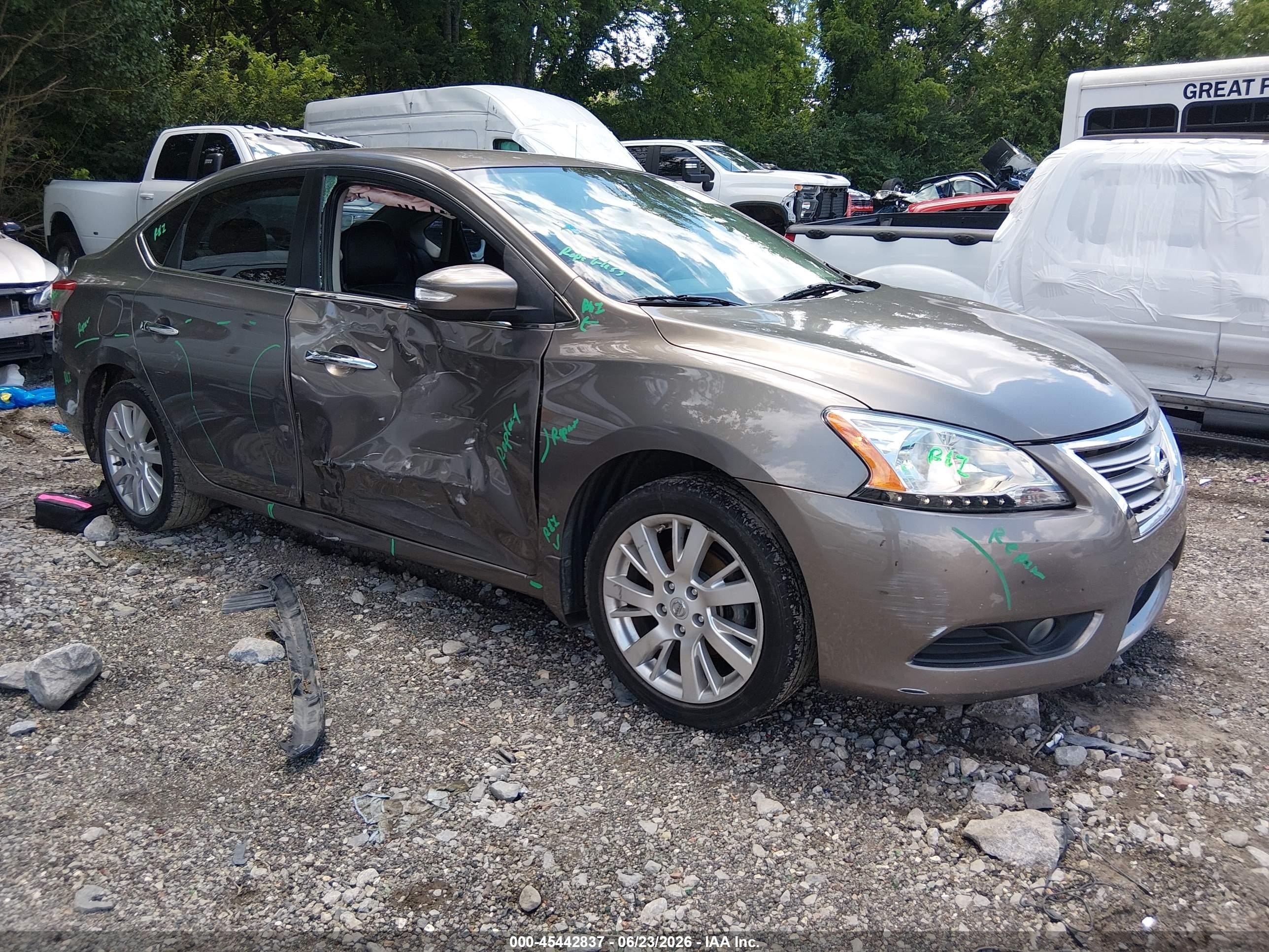 2015 Nissan Sentra Sl Gray vin: 3N1AB7AP1FY241165