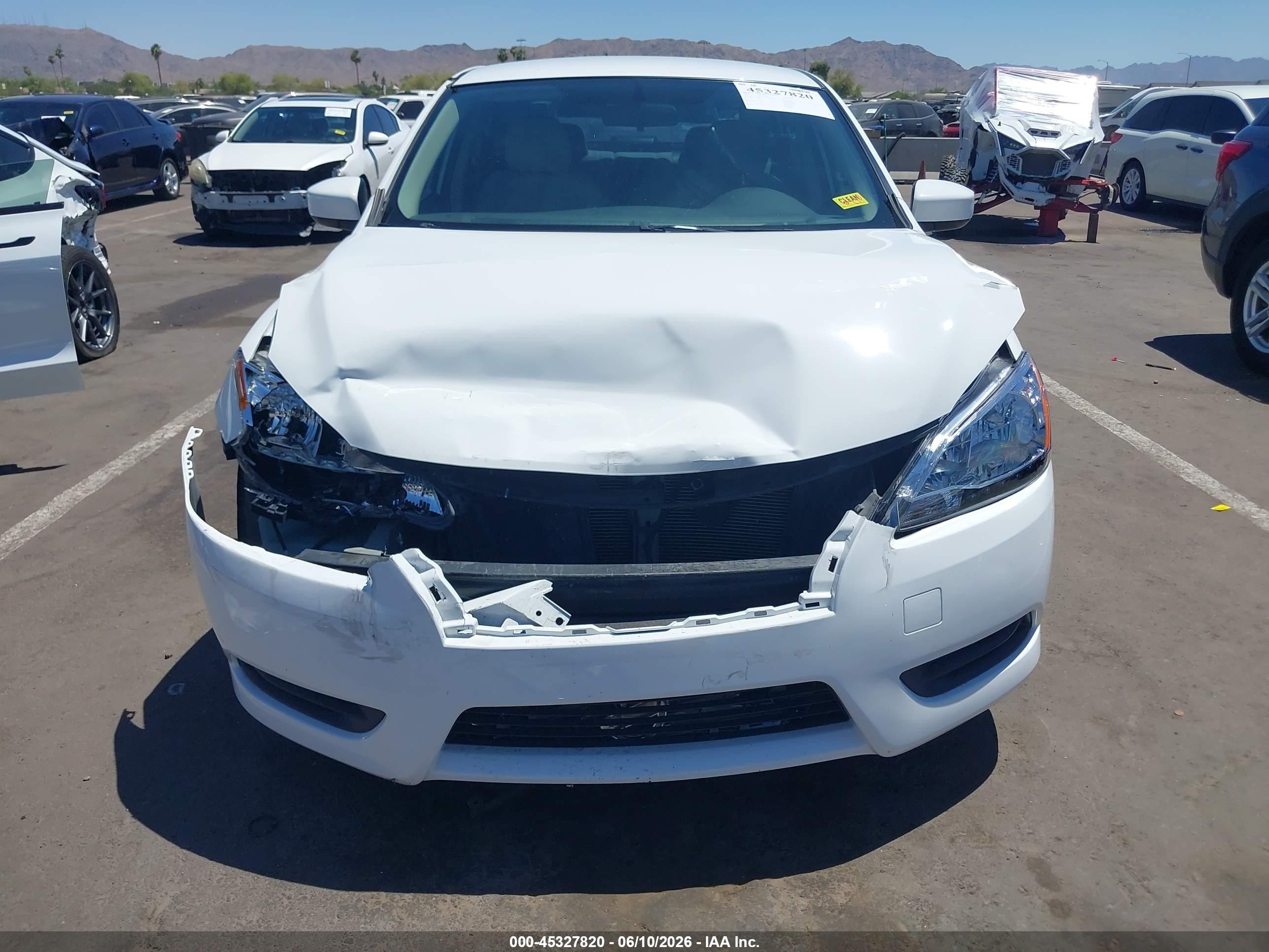 2015 Nissan Sentra S White vin: 3N1AB7AP1FY243787