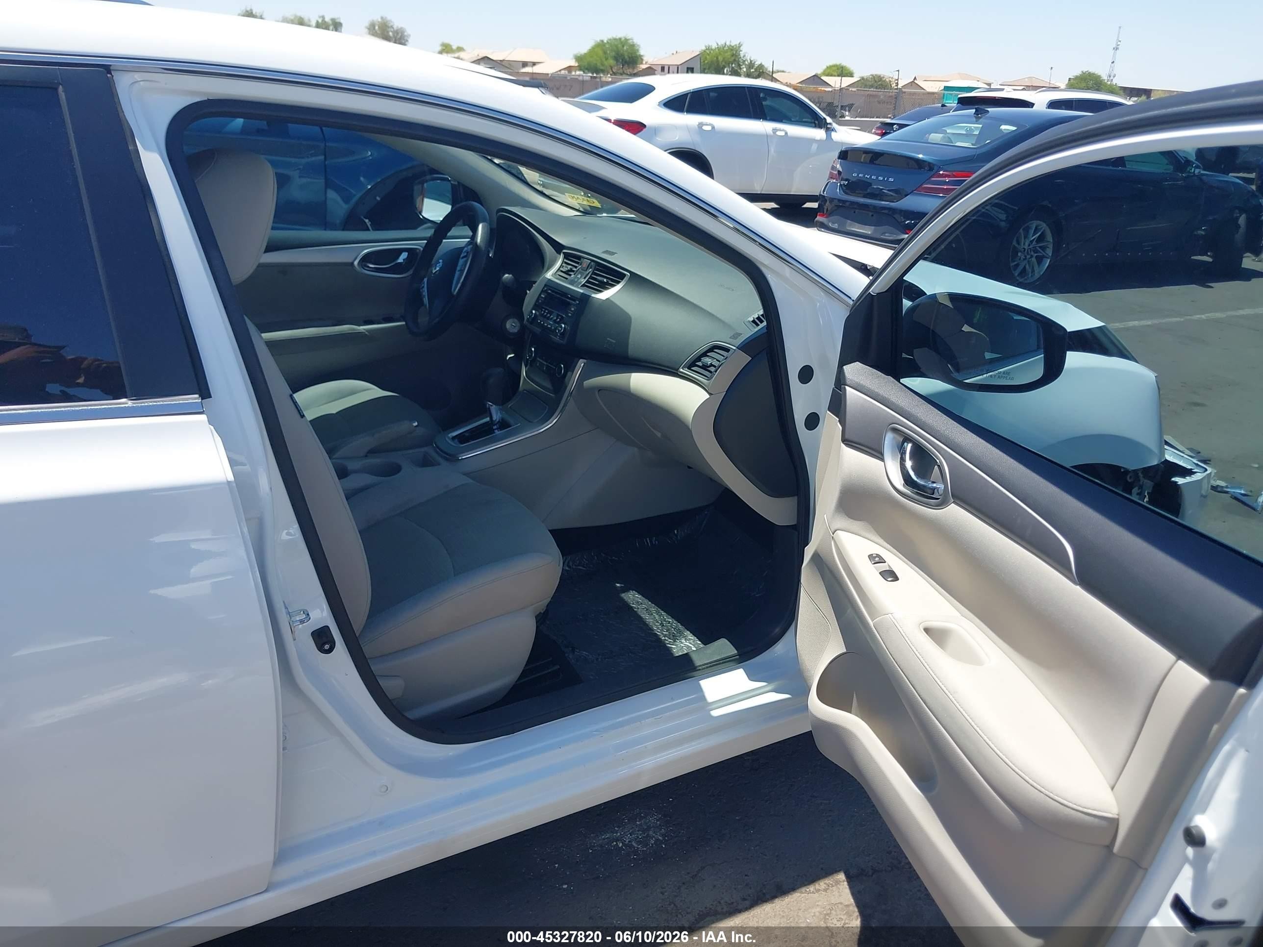 2015 Nissan Sentra S White vin: 3N1AB7AP1FY243787