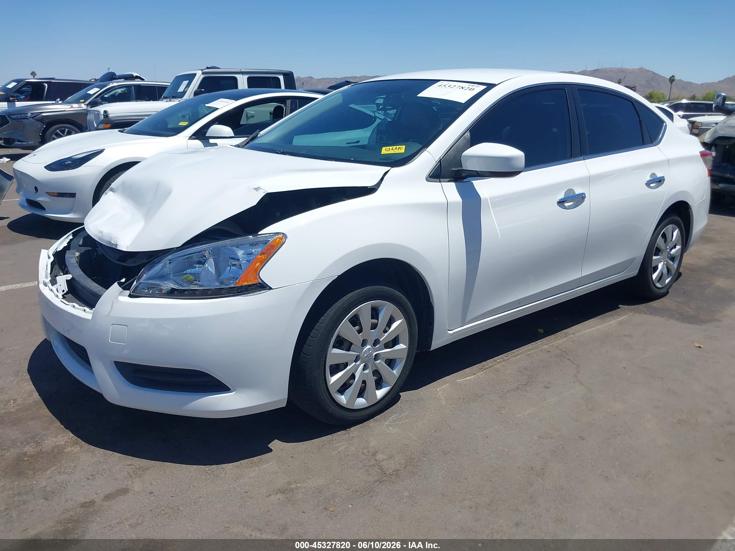 2015 Nissan Sentra S White vin: 3N1AB7AP1FY243787