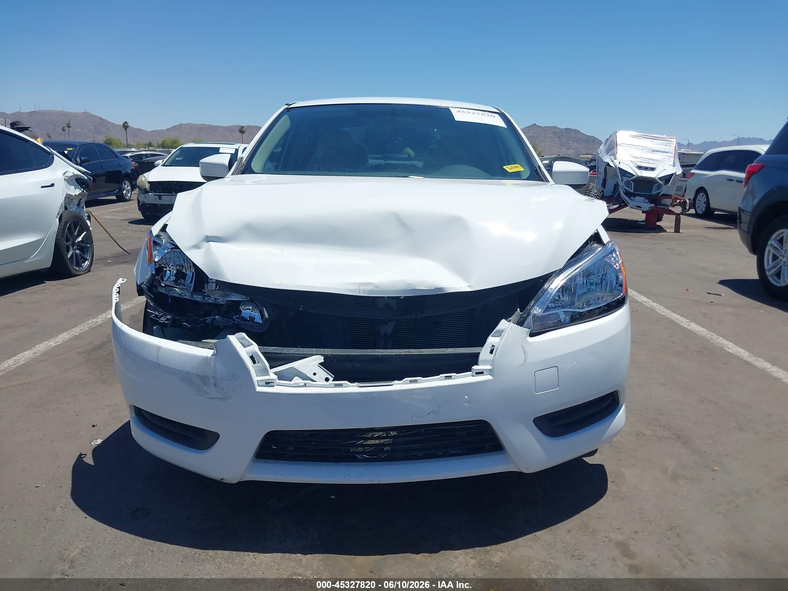 2015 Nissan Sentra S White vin: 3N1AB7AP1FY243787