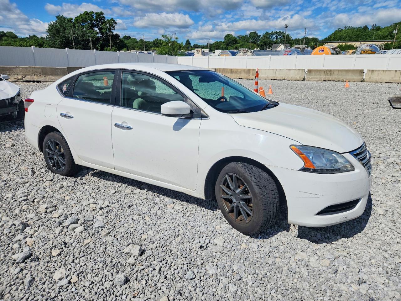 2015 Nissan Sentra S White vin: 3N1AB7AP1FY244907