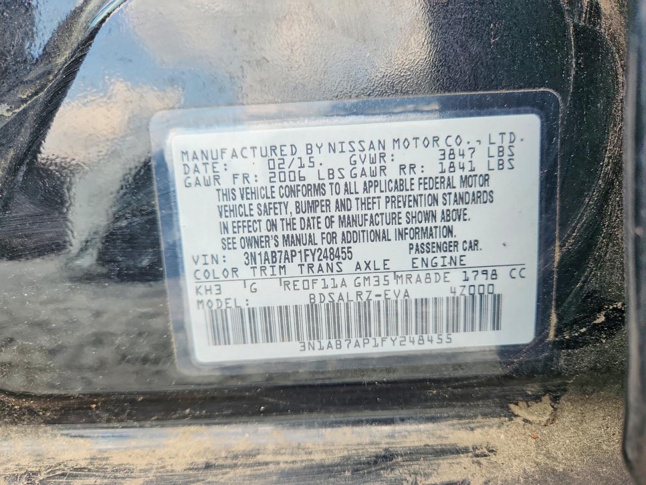 2015 Nissan Sentra Sr Черный vin: 3N1AB7AP1FY248455