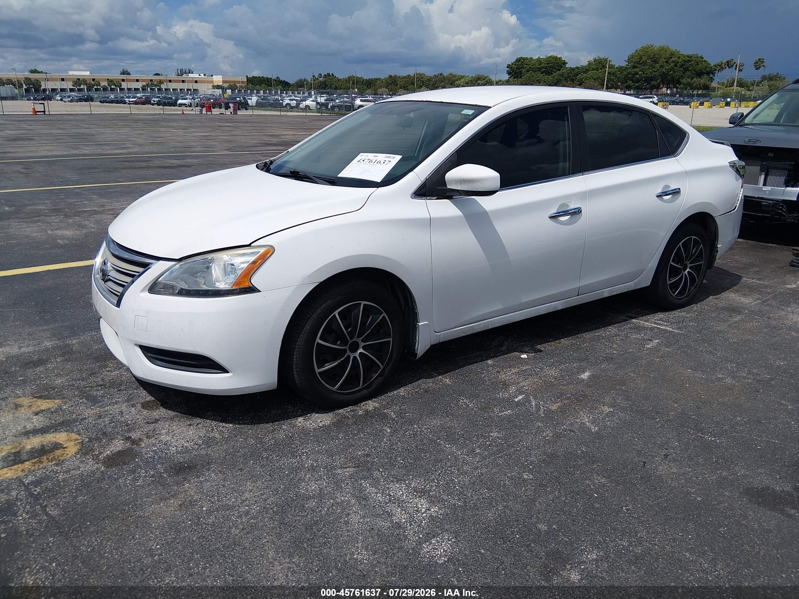 2015 Nissan Sentra S White vin: 3N1AB7AP1FY249301