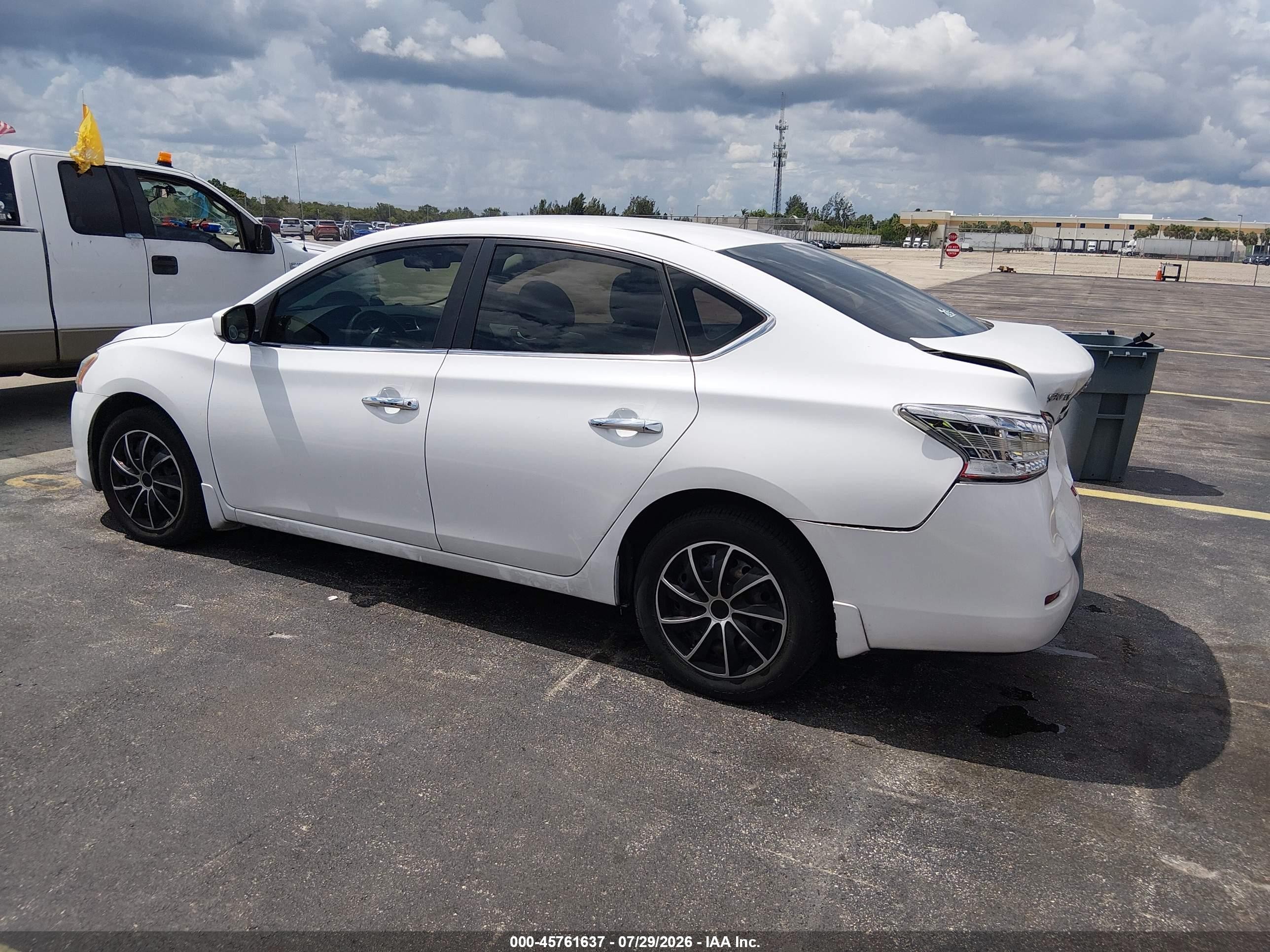 2015 Nissan Sentra S White vin: 3N1AB7AP1FY249301
