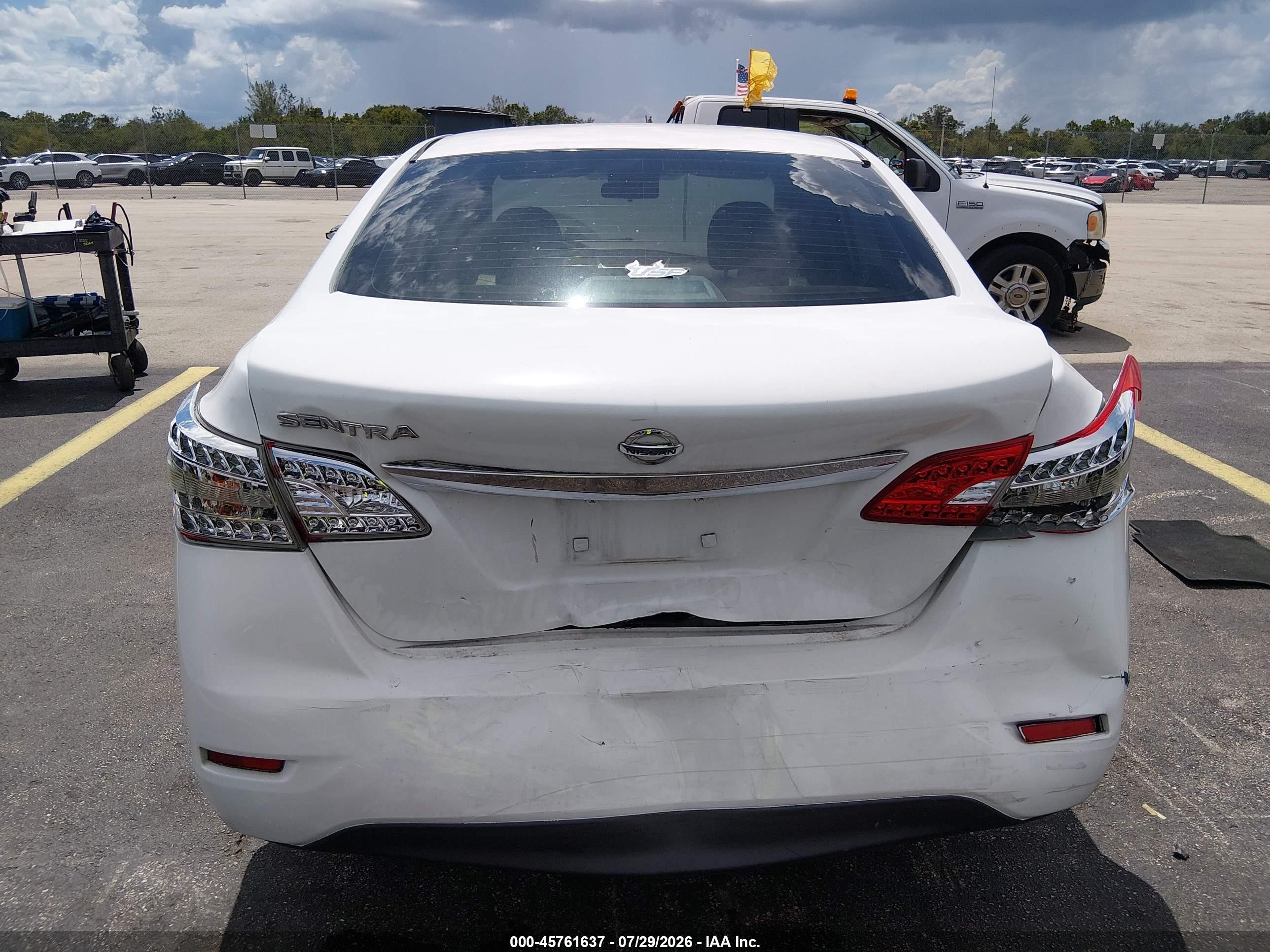 2015 Nissan Sentra S White vin: 3N1AB7AP1FY249301