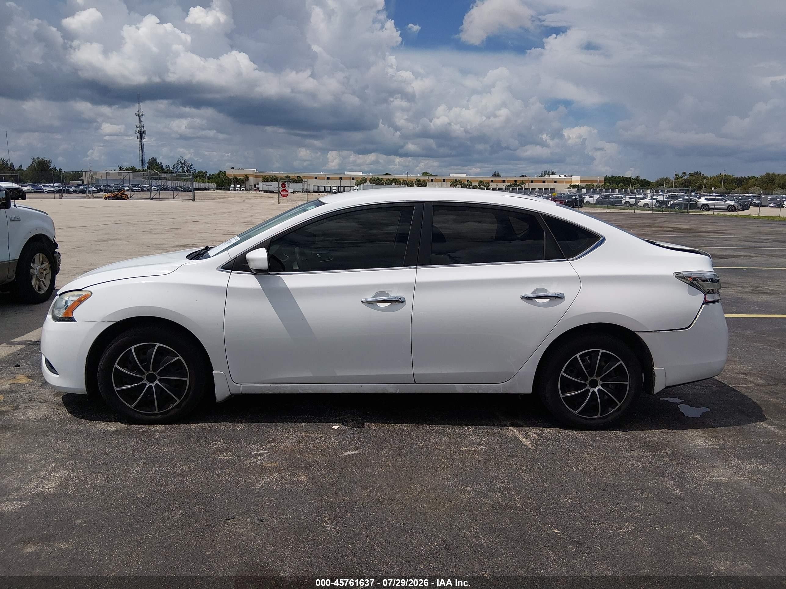 2015 Nissan Sentra S White vin: 3N1AB7AP1FY249301