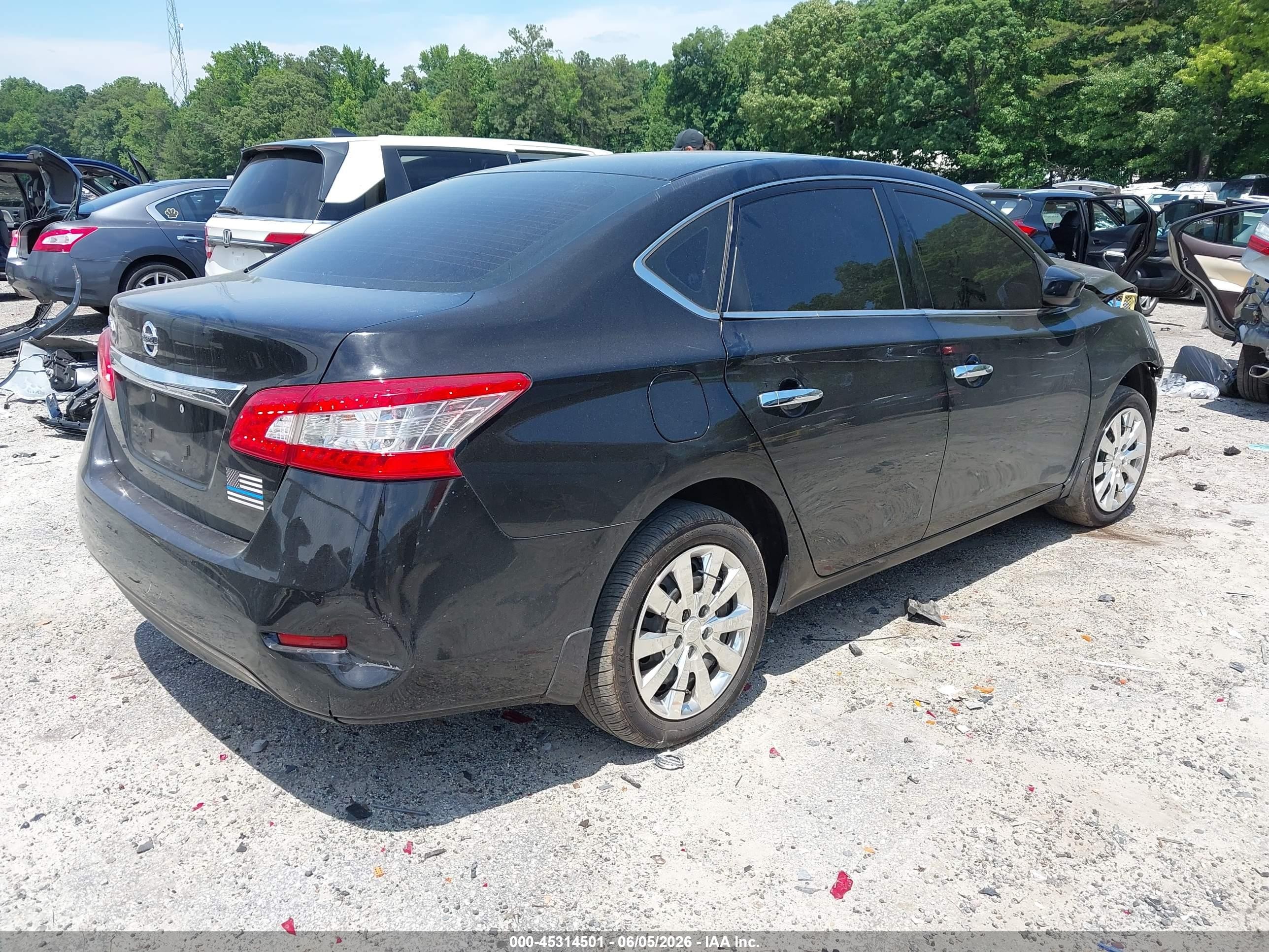 2015 Nissan Sentra S Black vin: 3N1AB7AP1FY252070