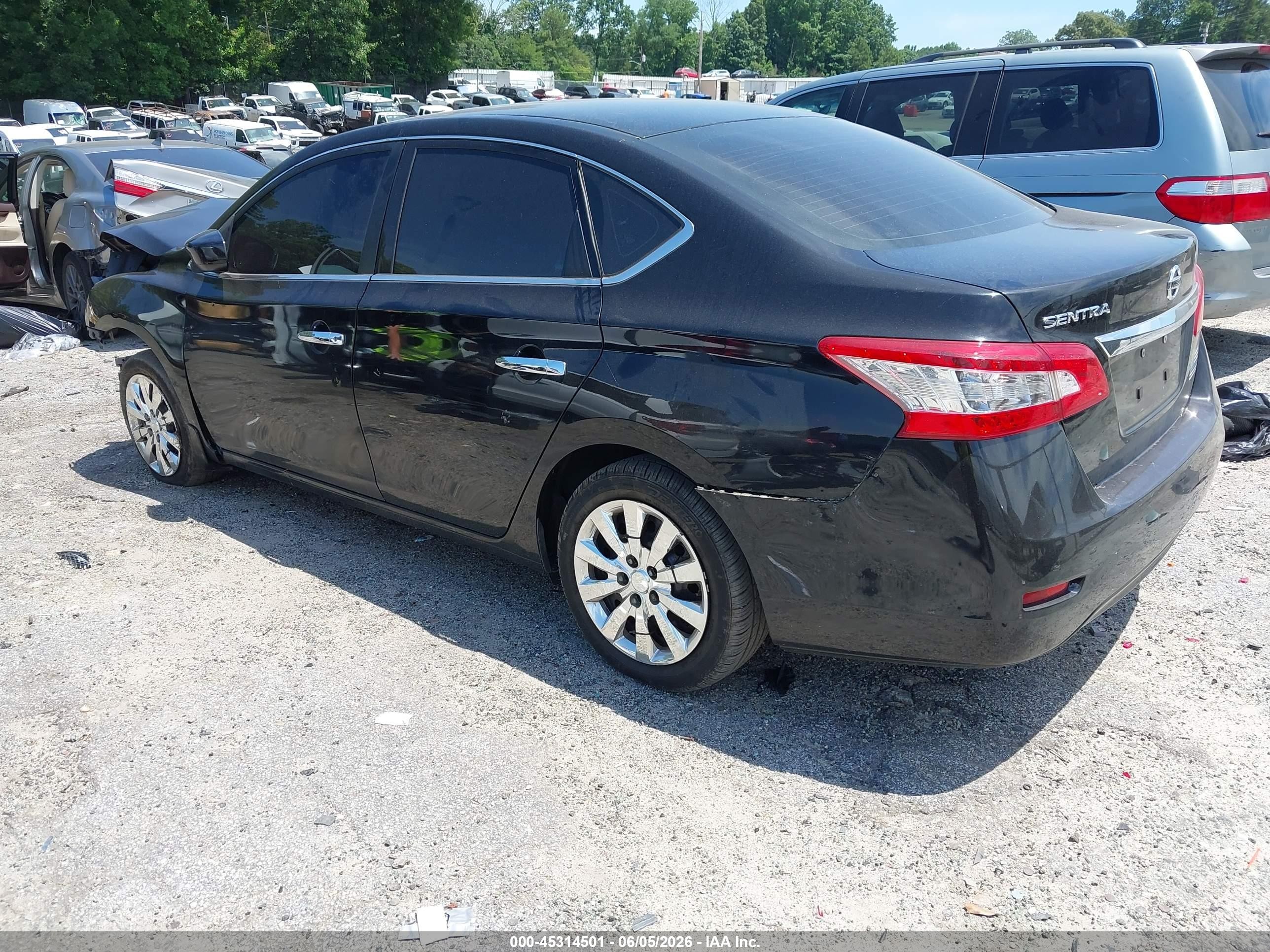 2015 Nissan Sentra S Black vin: 3N1AB7AP1FY252070