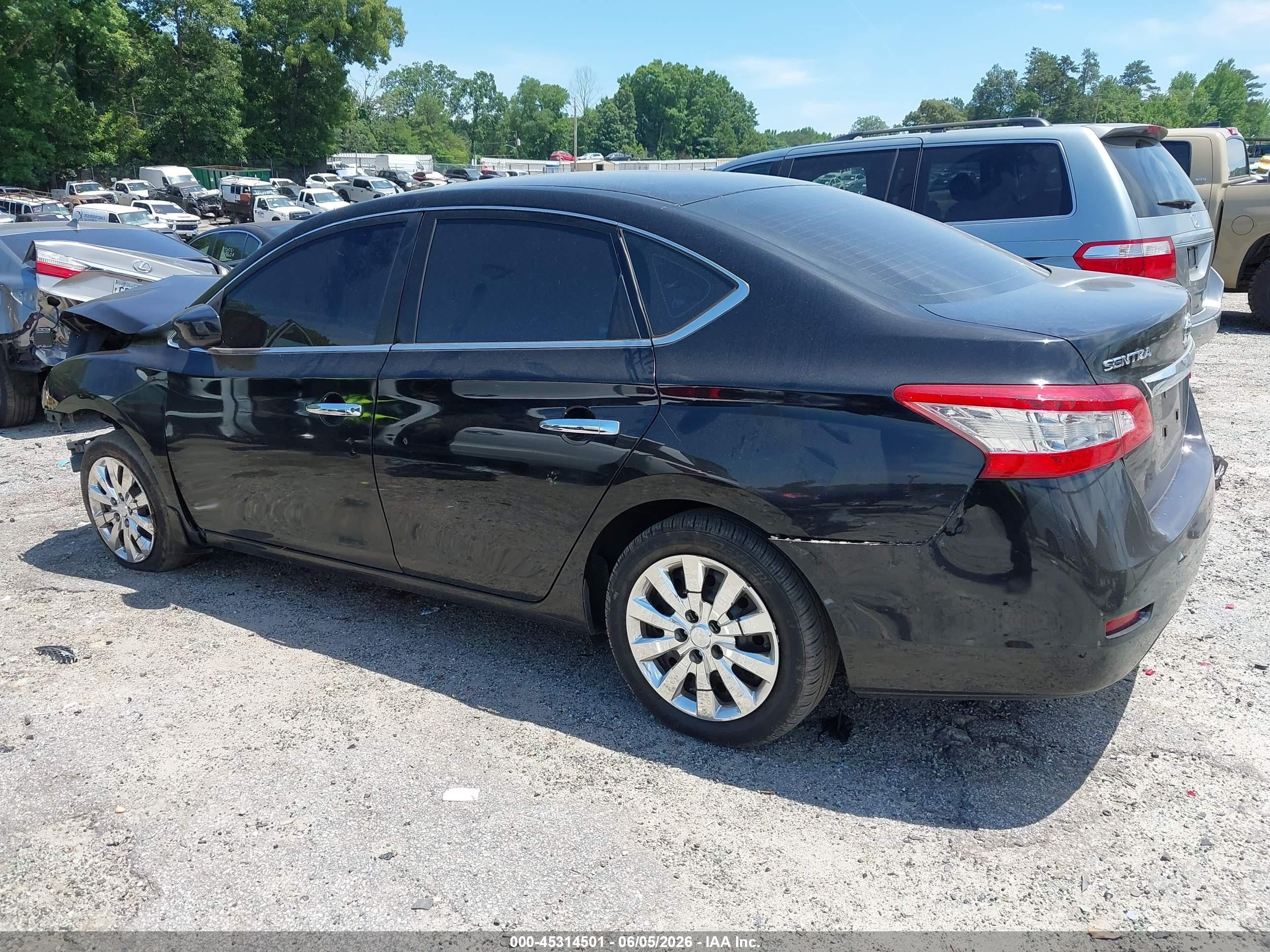 2015 Nissan Sentra S Black vin: 3N1AB7AP1FY252070