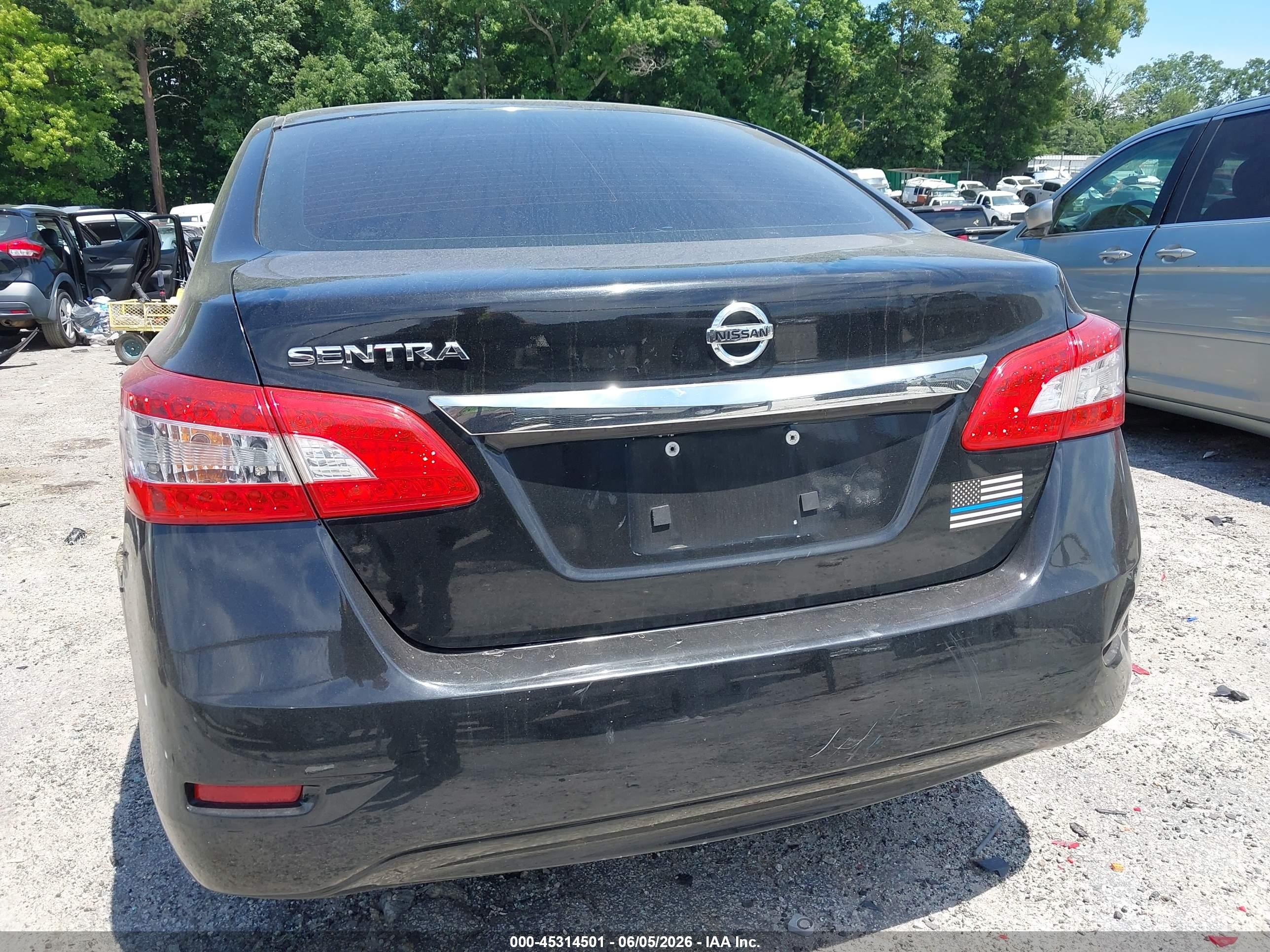 2015 Nissan Sentra S Black vin: 3N1AB7AP1FY252070
