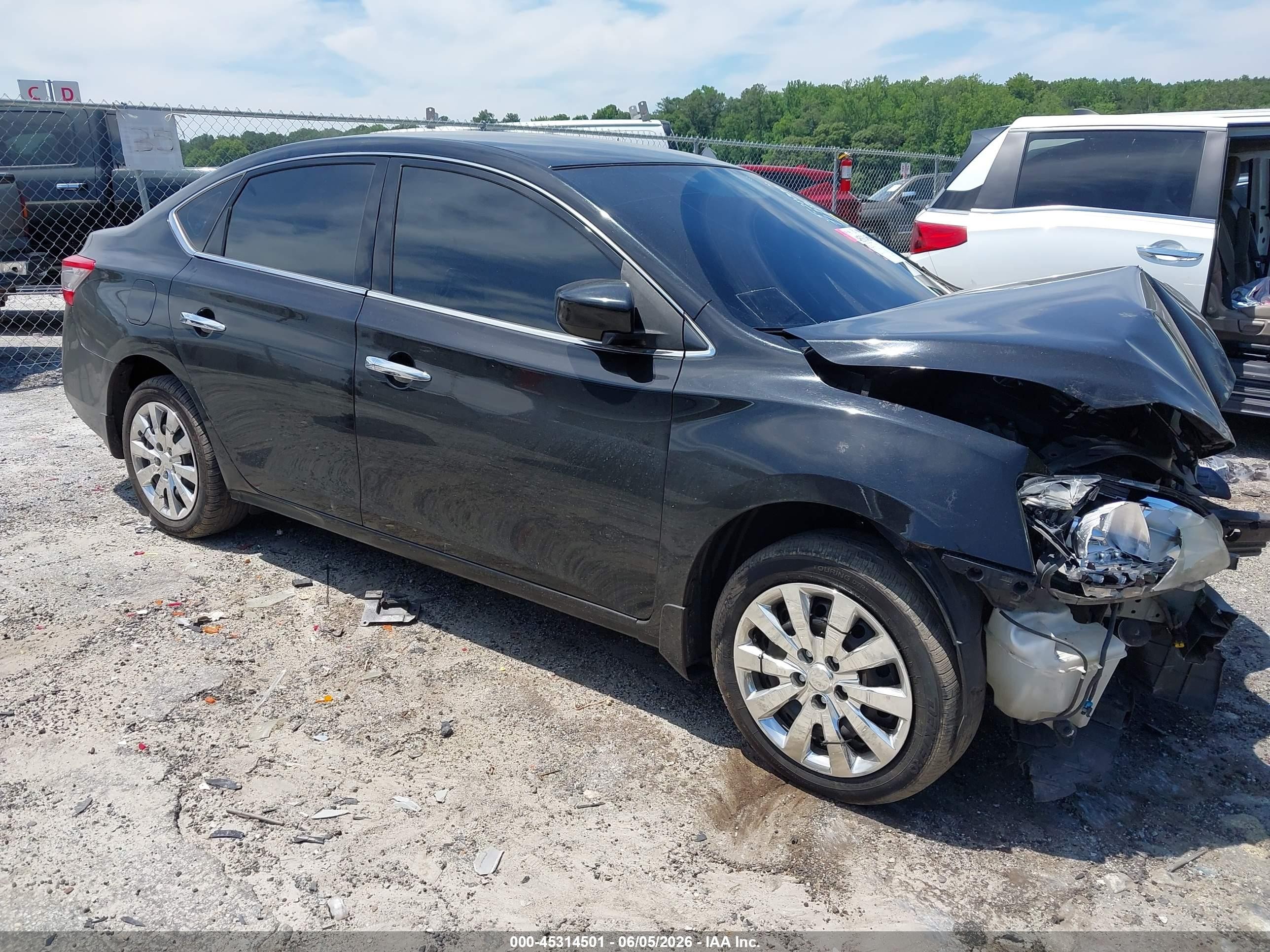 2015 Nissan Sentra S Black vin: 3N1AB7AP1FY252070