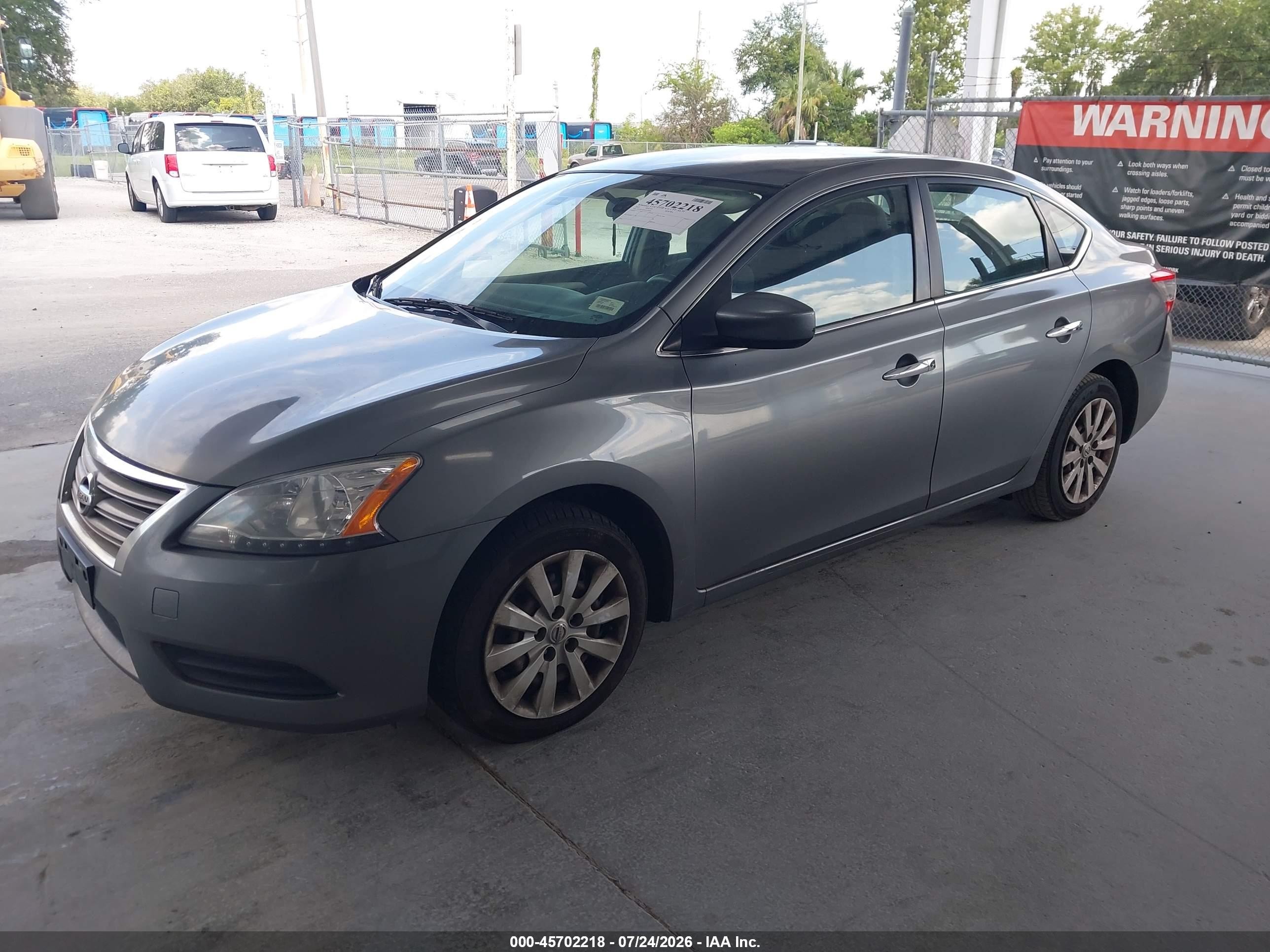 2015 Nissan Sentra S Gray vin: 3N1AB7AP1FY279348