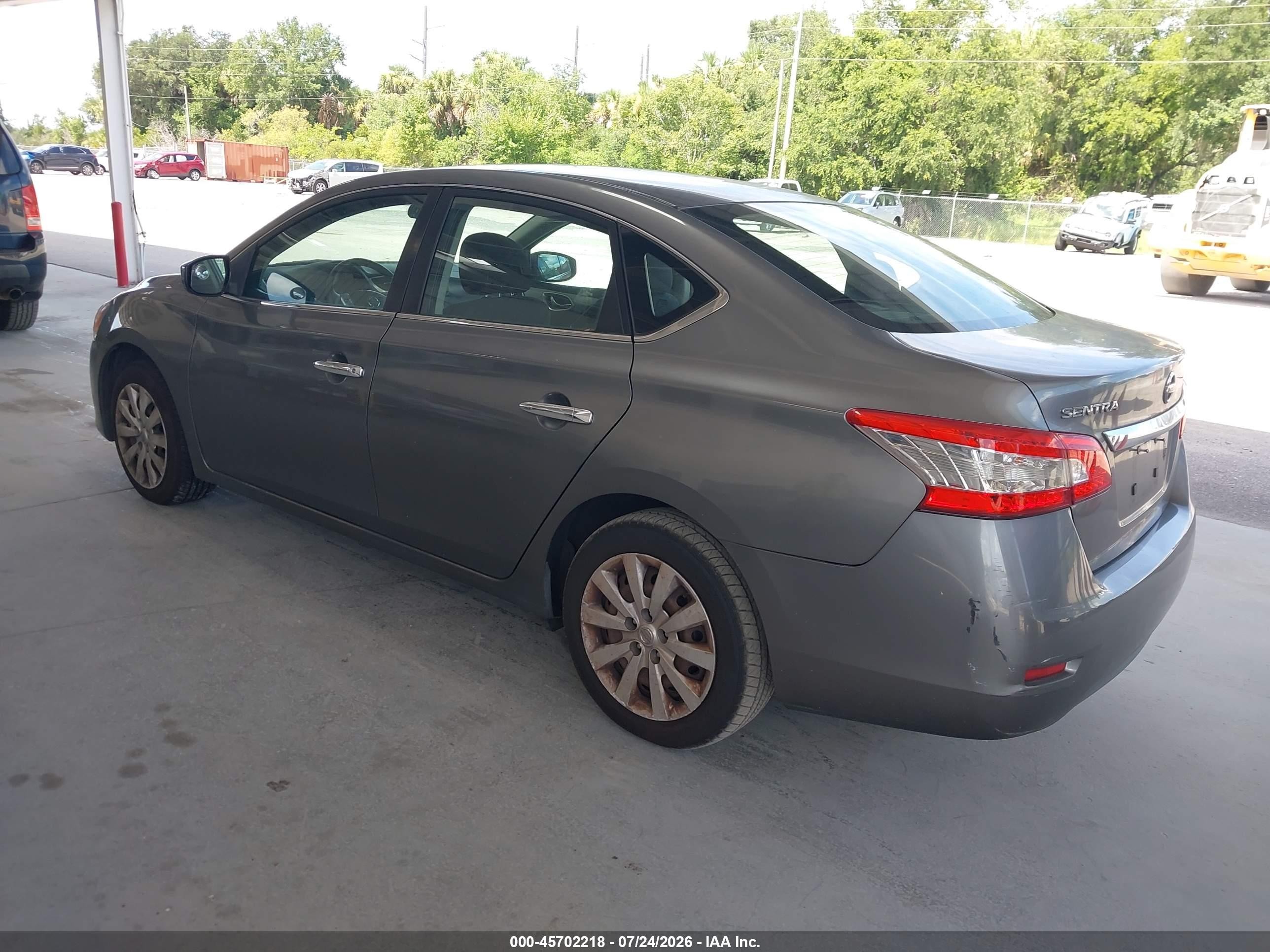 2015 Nissan Sentra S Gray vin: 3N1AB7AP1FY279348