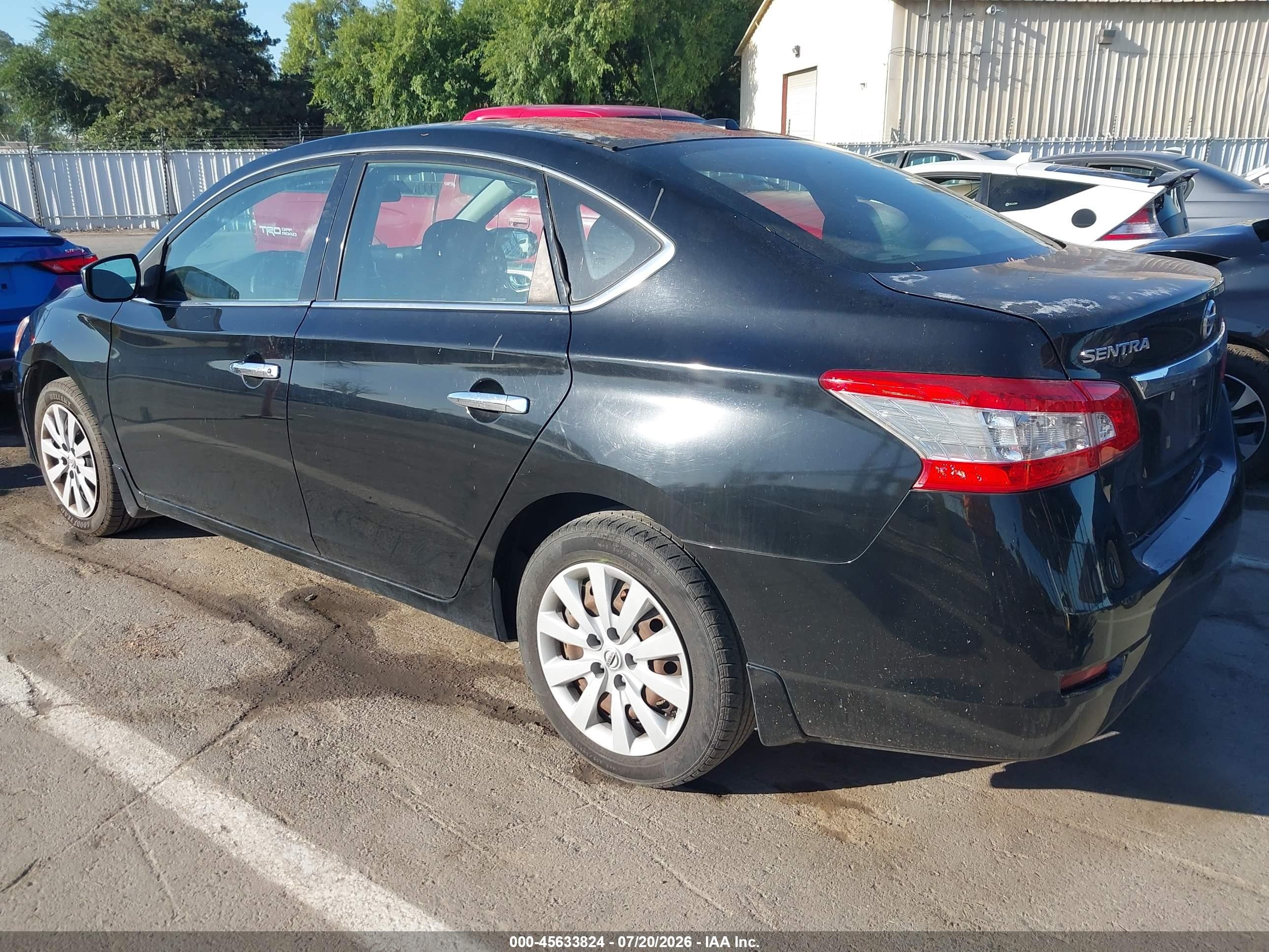 2015 Nissan Sentra Sv Black vin: 3N1AB7AP1FY280662