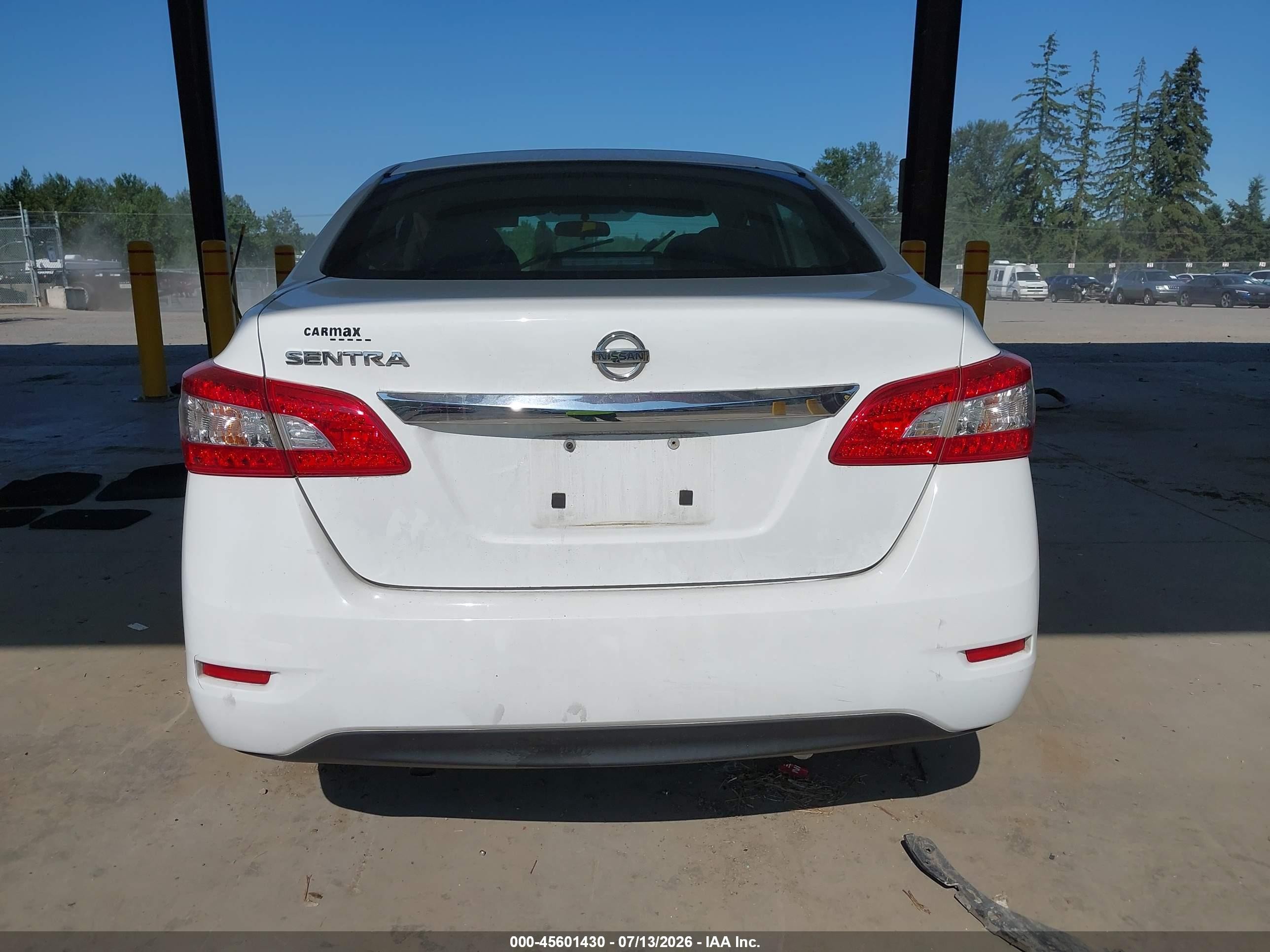 2015 Nissan Sentra S White vin: 3N1AB7AP1FY295100