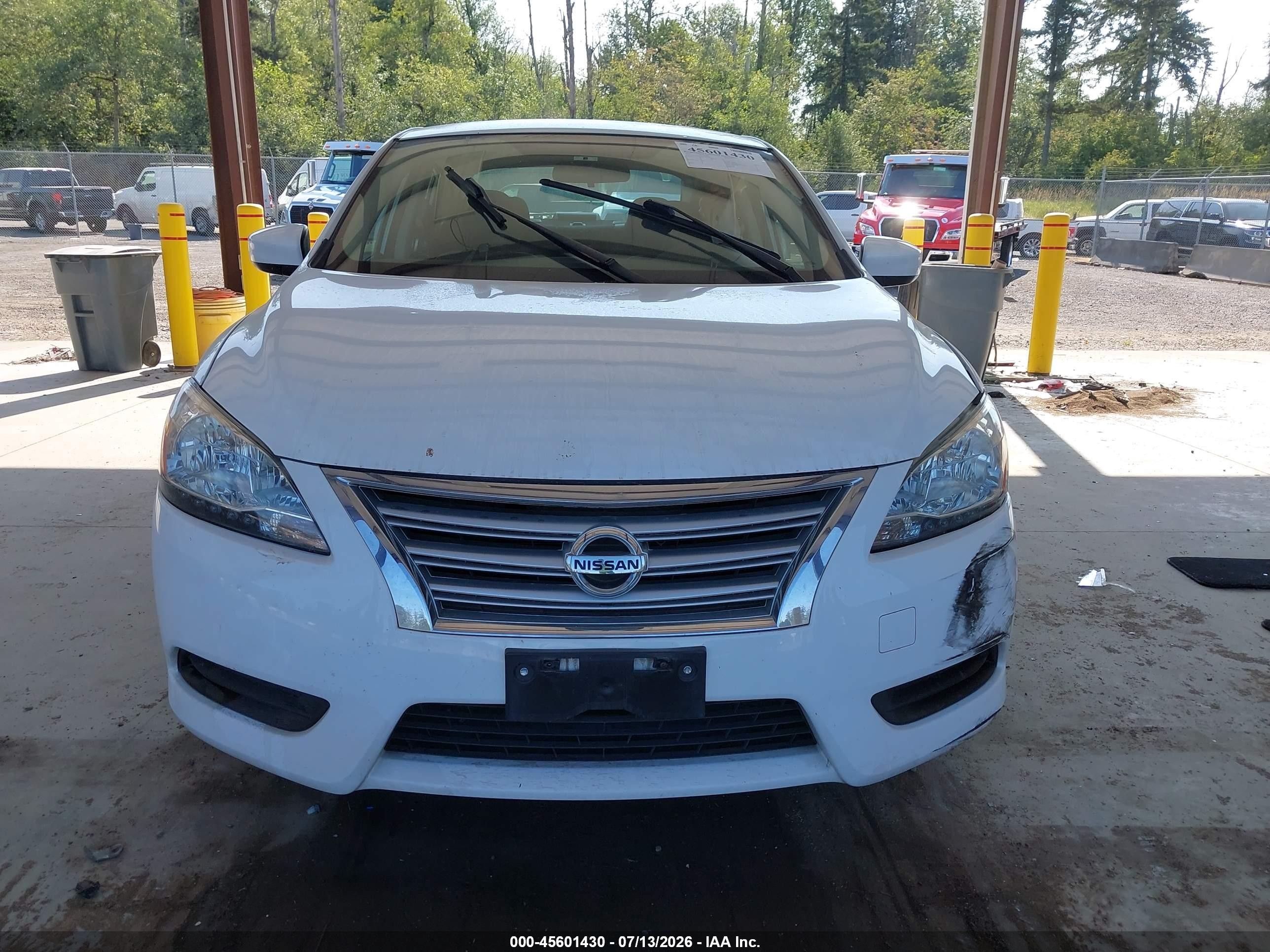 2015 Nissan Sentra S White vin: 3N1AB7AP1FY295100