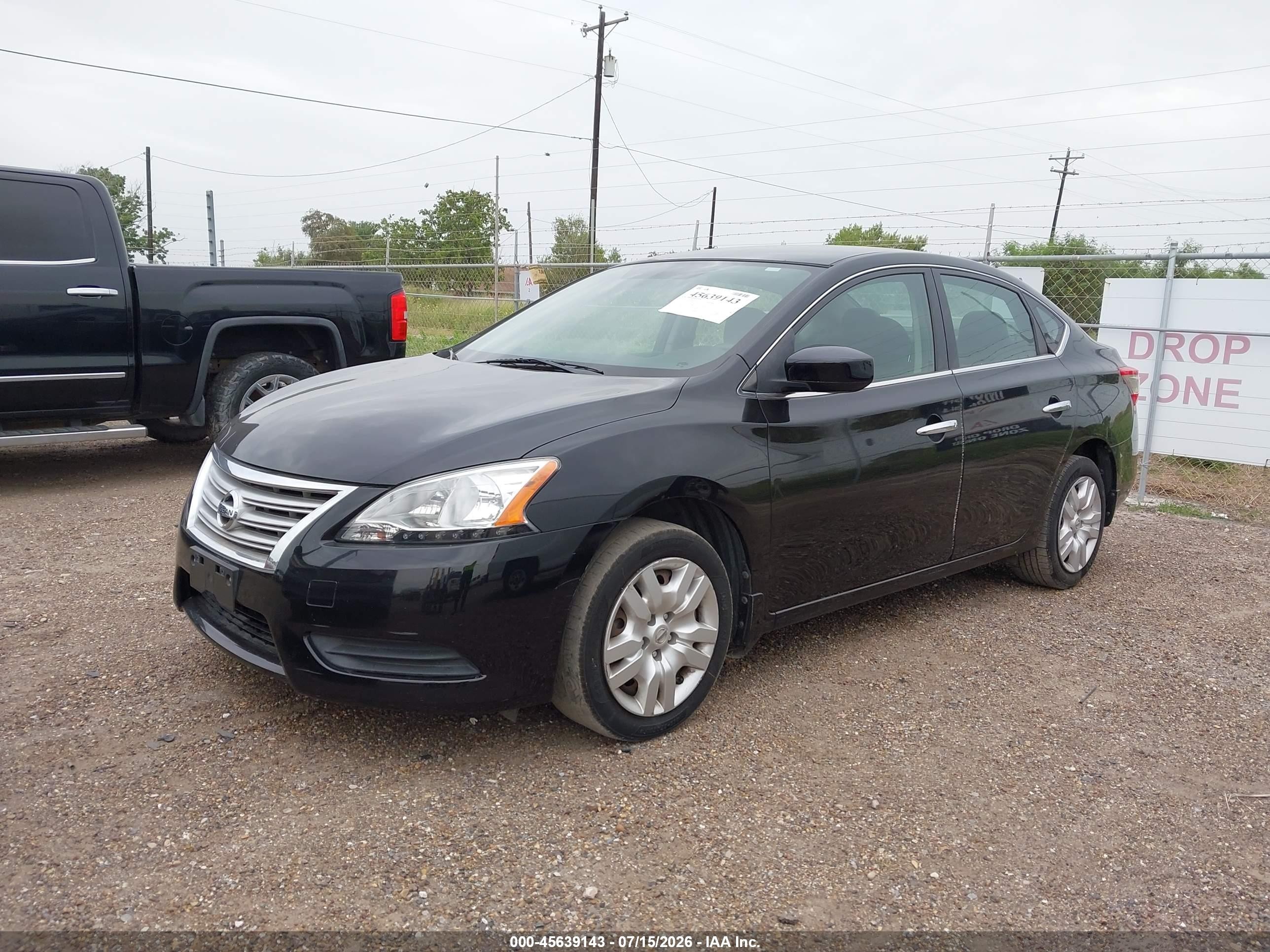 2015 Nissan Sentra S Black vin: 3N1AB7AP1FY302367