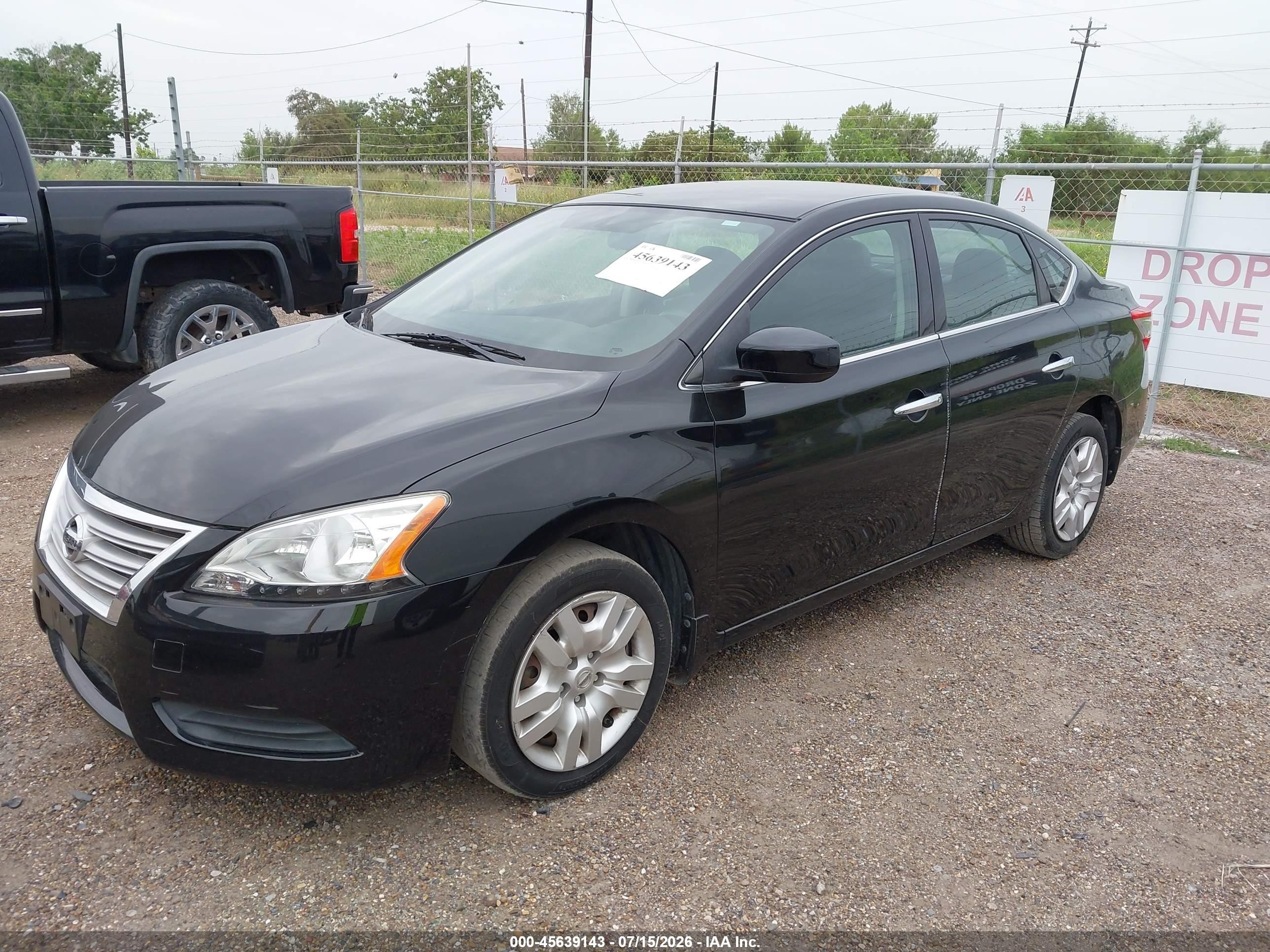 2015 Nissan Sentra S Black vin: 3N1AB7AP1FY302367