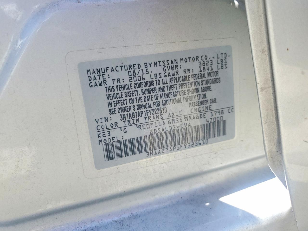 2015 Nissan Sentra Sv Silver vin: 3N1AB7AP1FY323610