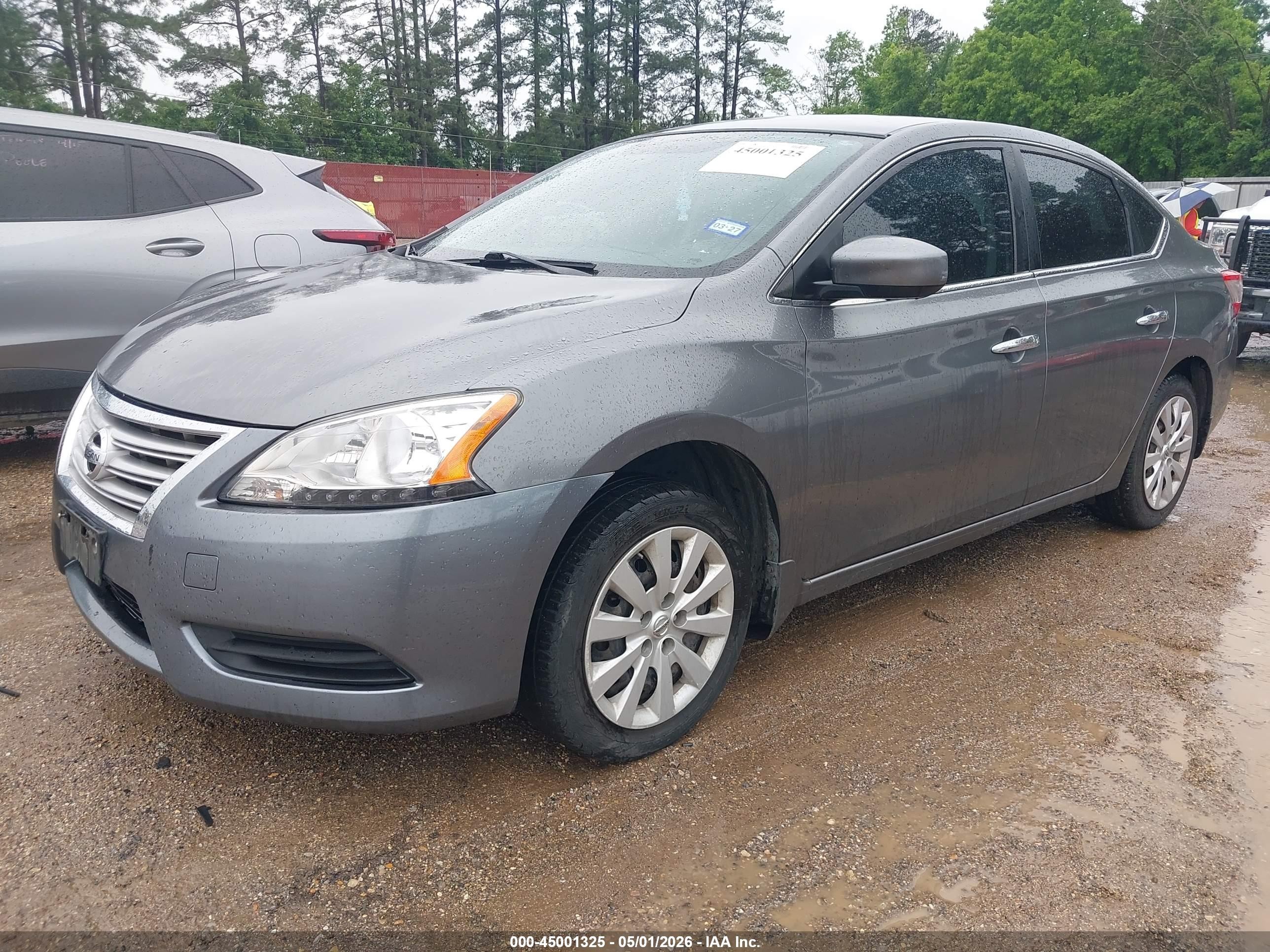 2015 Nissan Sentra S Серый vin: 3N1AB7AP1FY335403