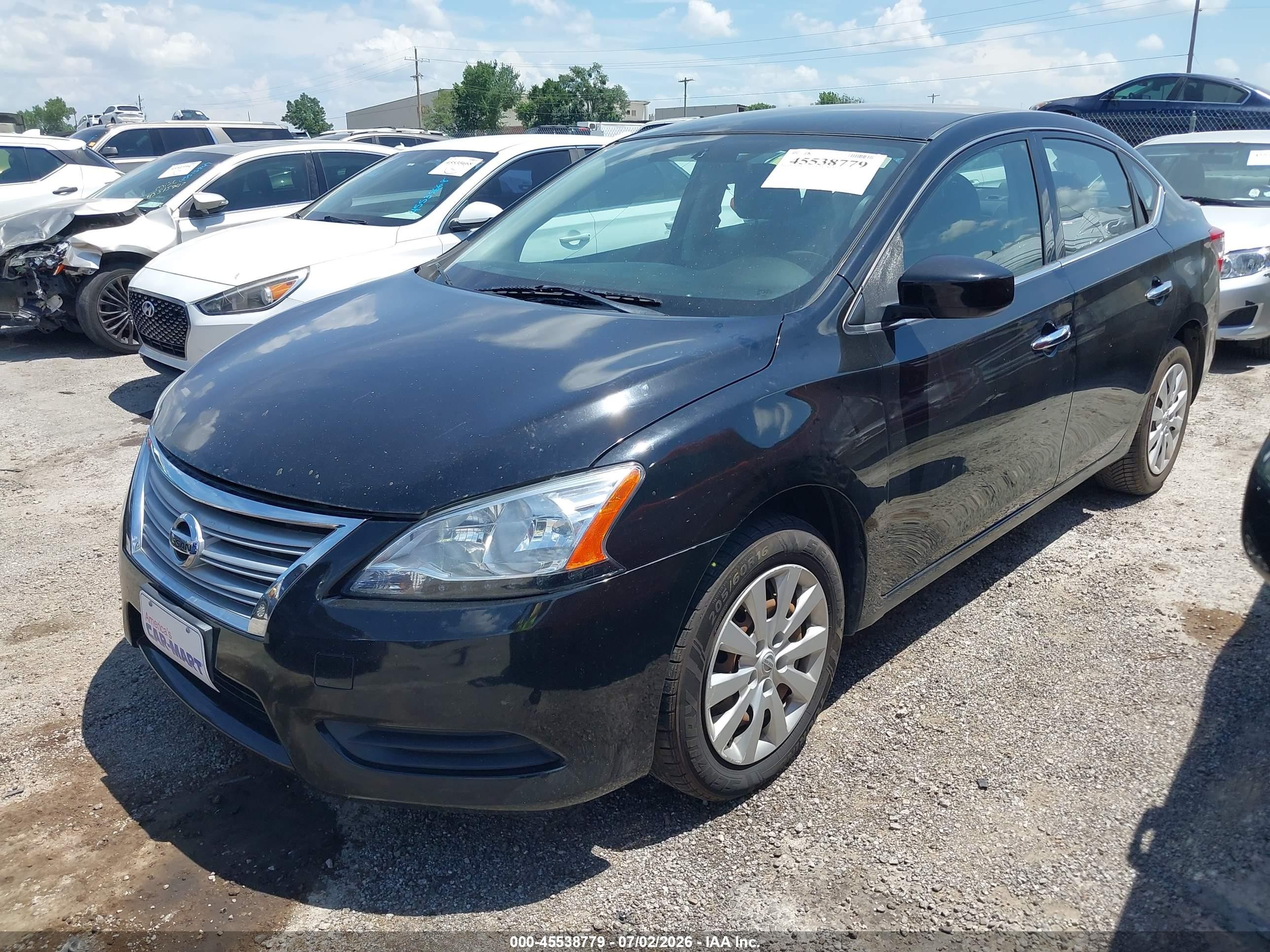 2015 Nissan Sentra S Black vin: 3N1AB7AP1FY339807