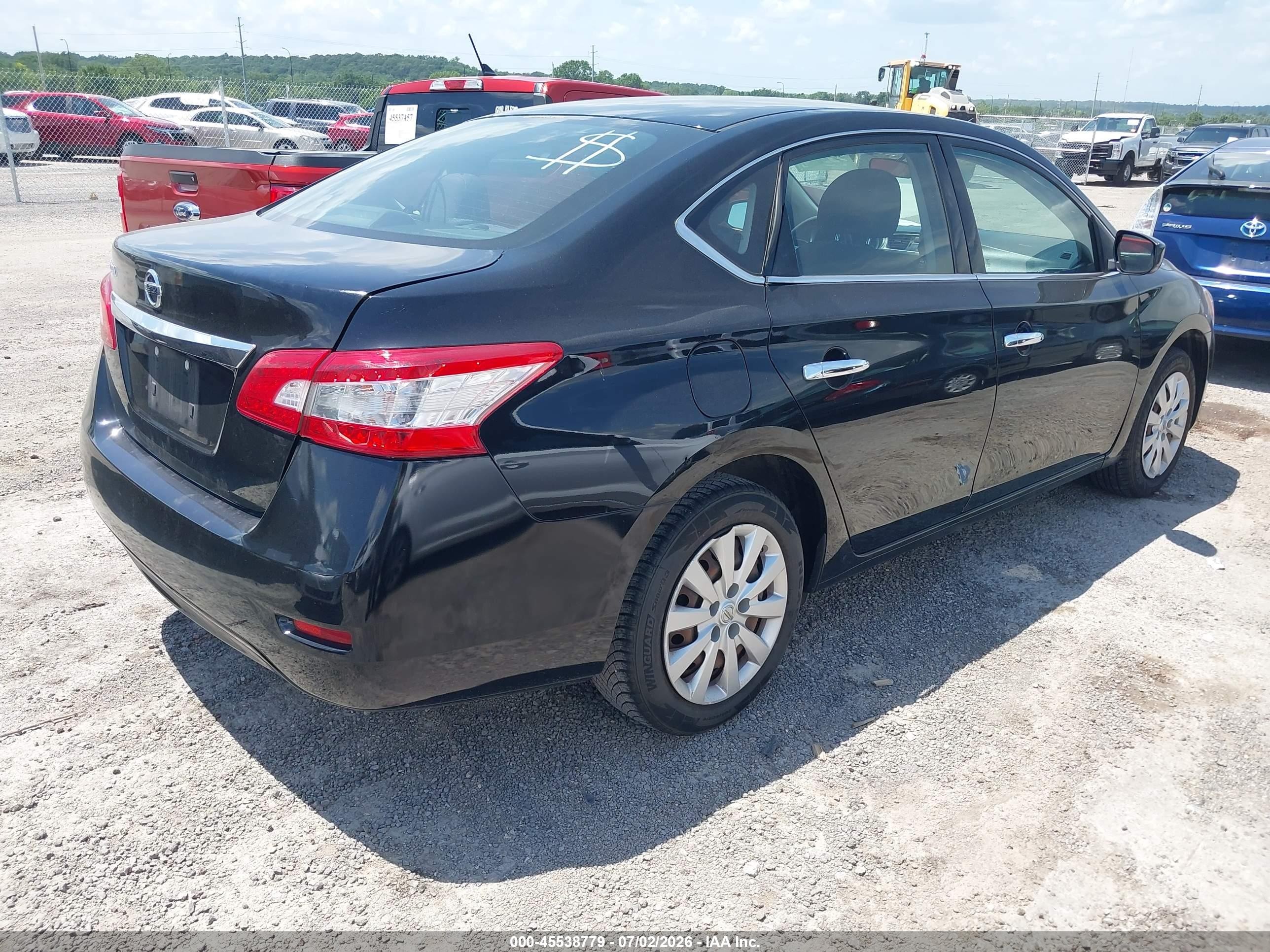 2015 Nissan Sentra S Black vin: 3N1AB7AP1FY339807