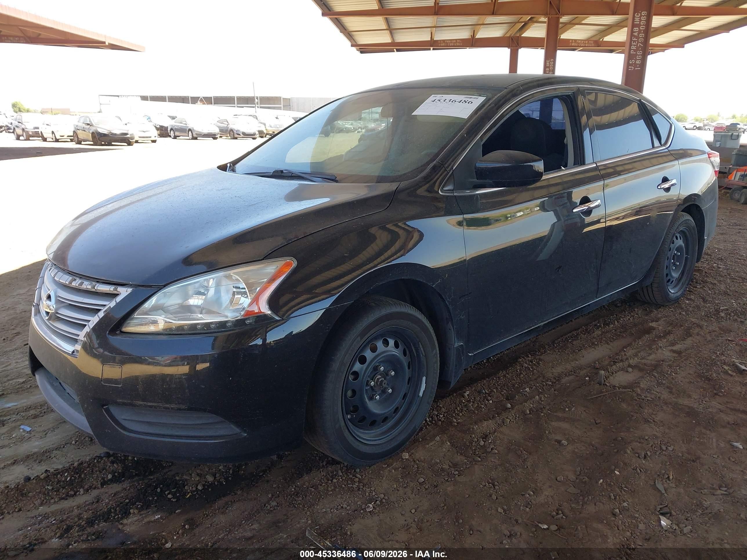 2015 Nissan Sentra S Черный vin: 3N1AB7AP1FY342481