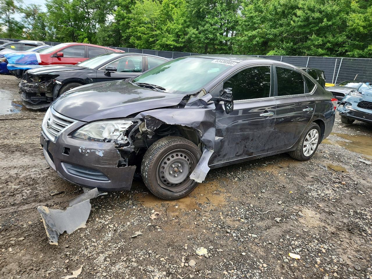 2015 Nissan Sentra Sv Gray vin: 3N1AB7AP1FY343050