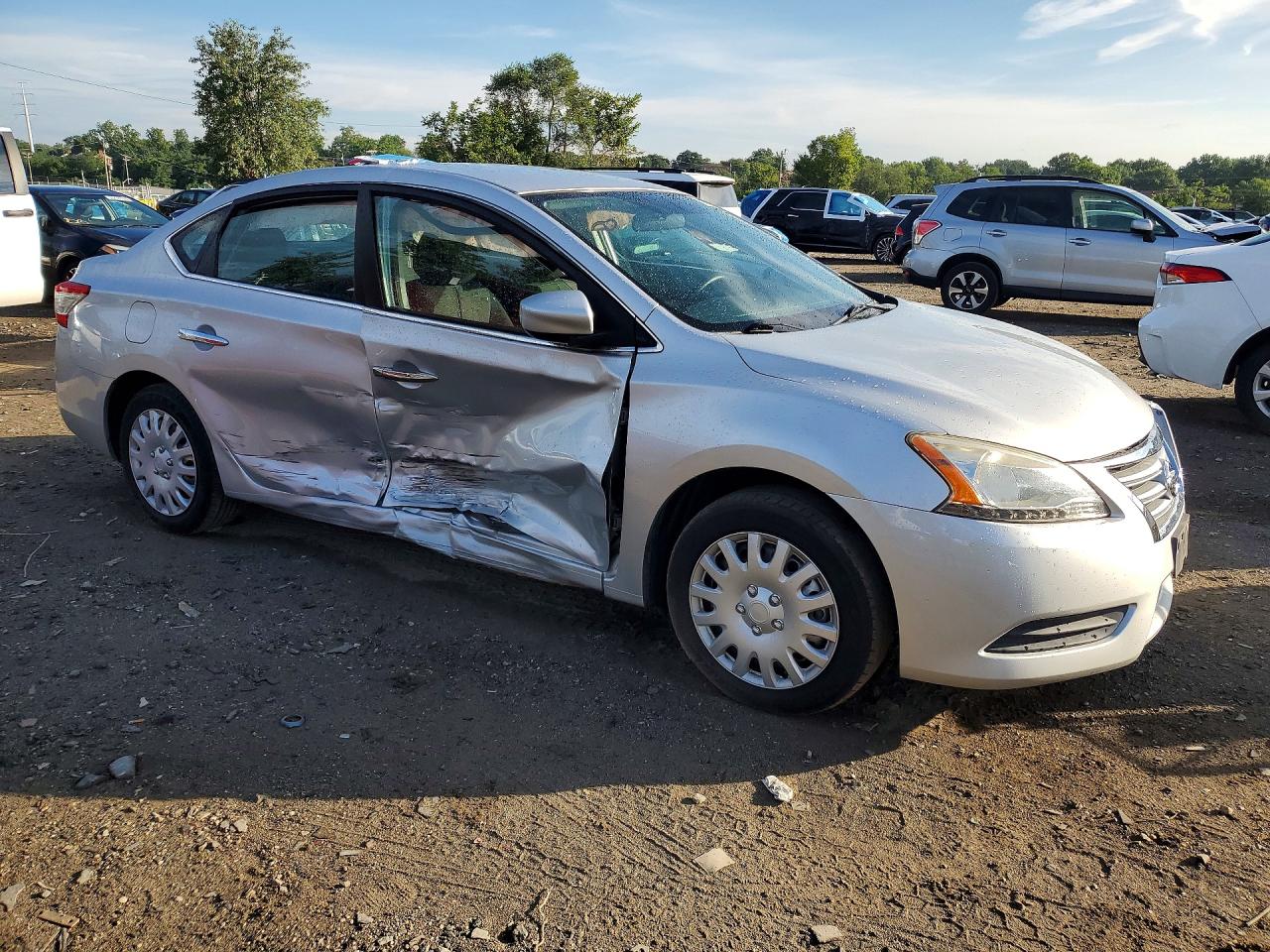 2015 Nissan Sentra S Silver vin: 3N1AB7AP1FY349527