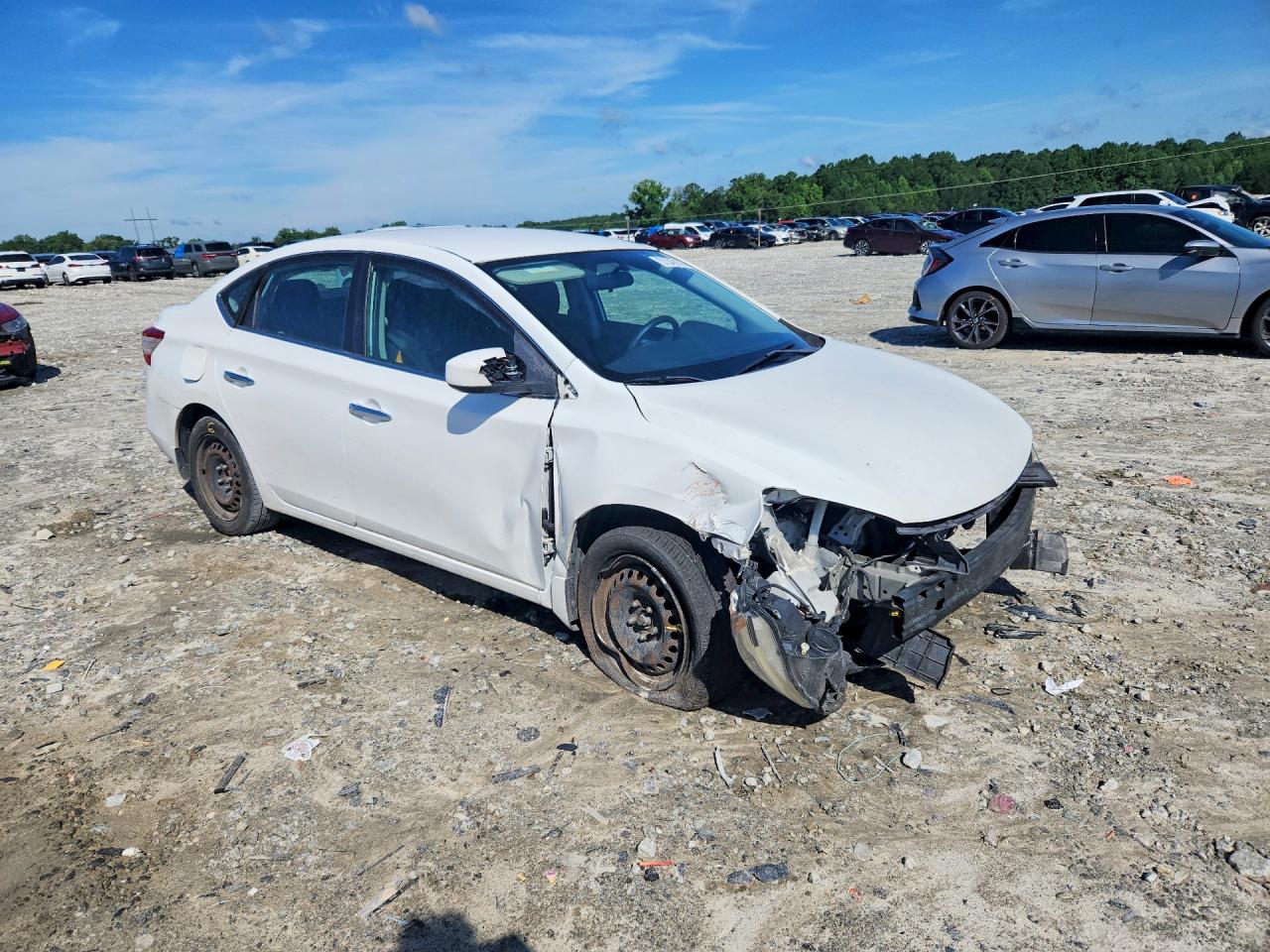 2015 Nissan Sentra S White vin: 3N1AB7AP1FY351956