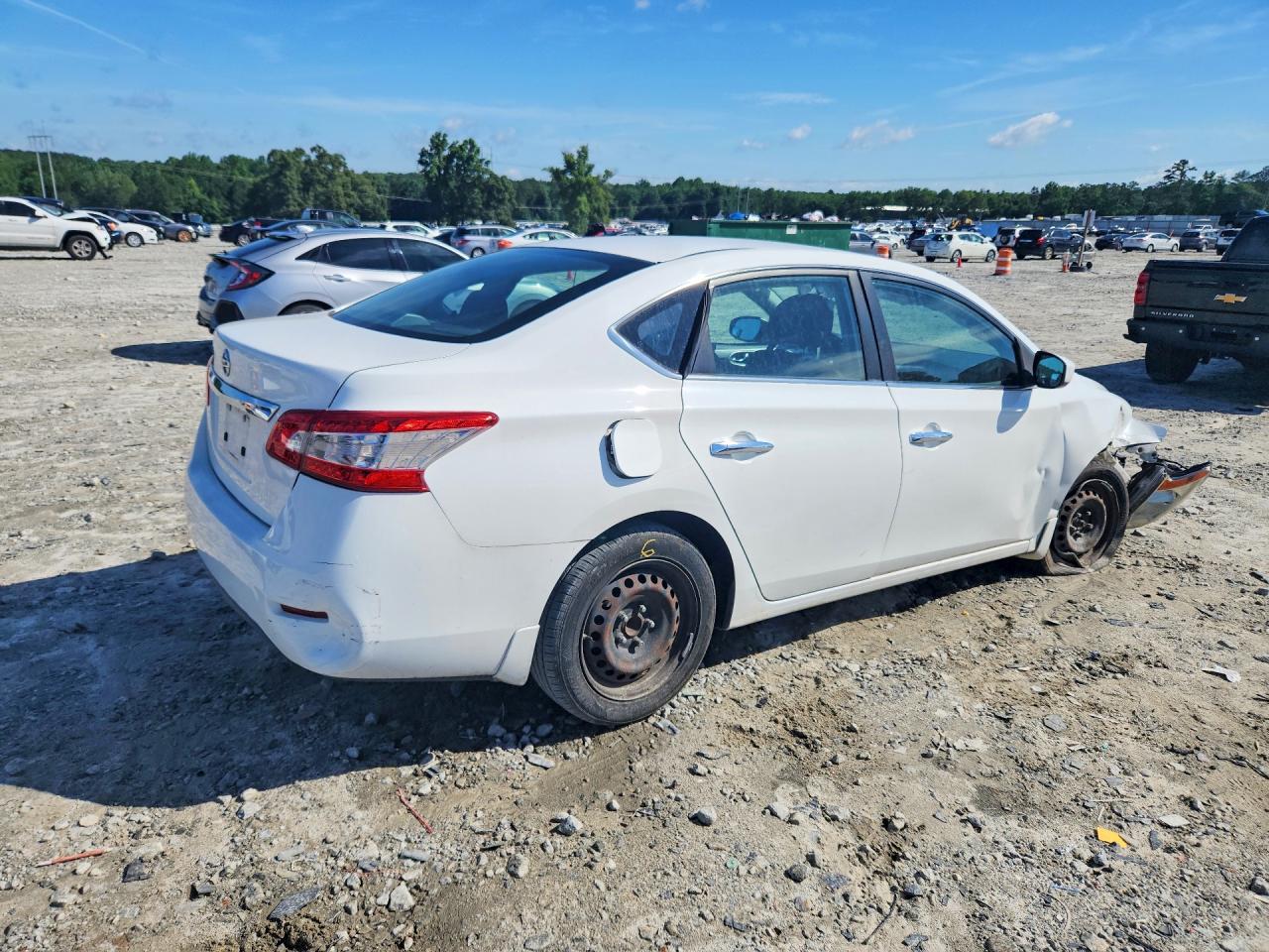 2015 Nissan Sentra S White vin: 3N1AB7AP1FY351956