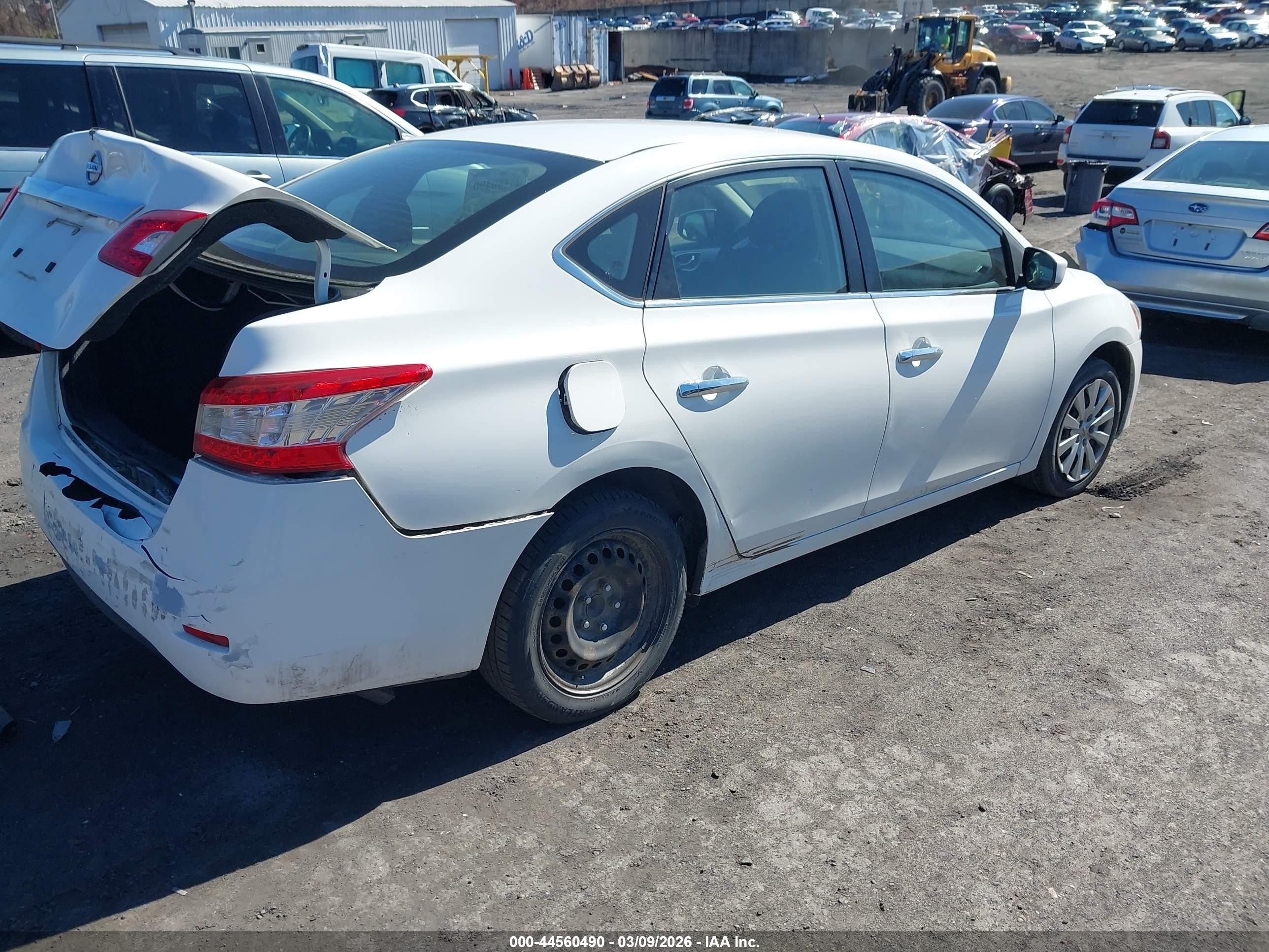 2015 Nissan Sentra S White vin: 3N1AB7AP1FY367381