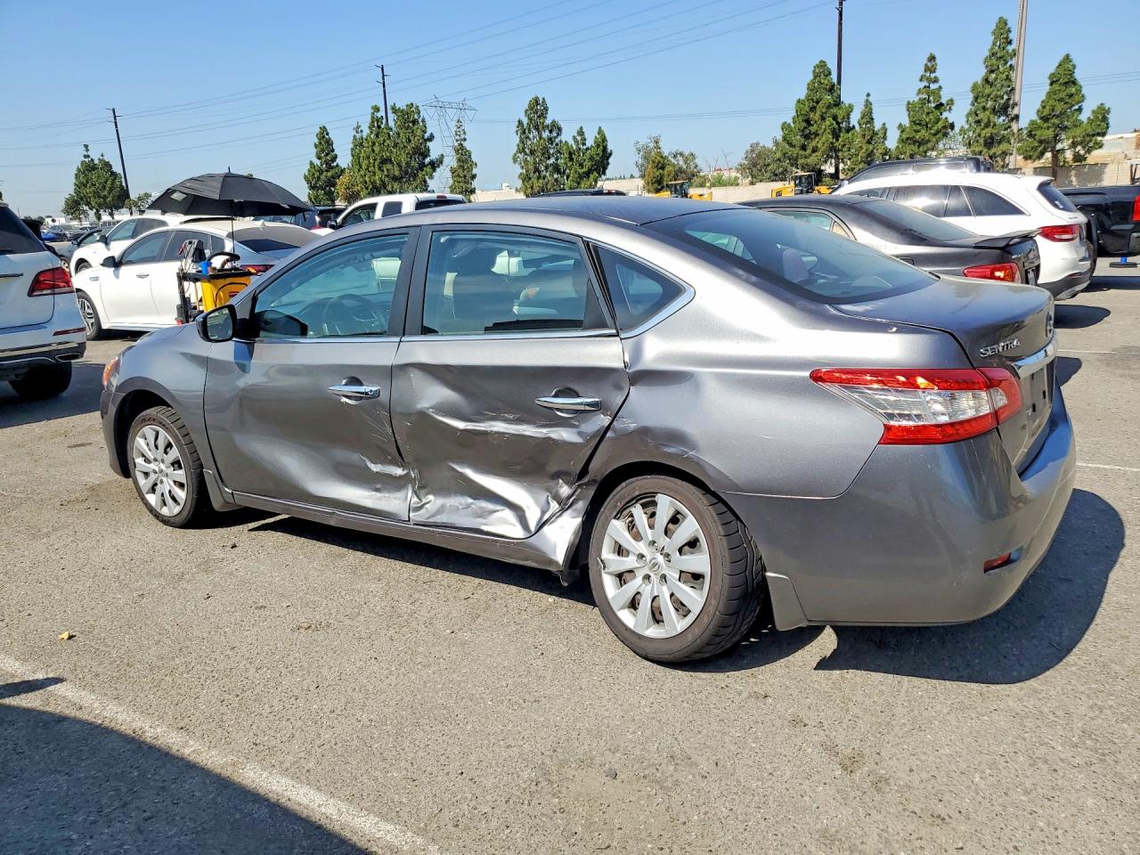 2015 Nissan Sentra S Gray vin: 3N1AB7AP1FY372242
