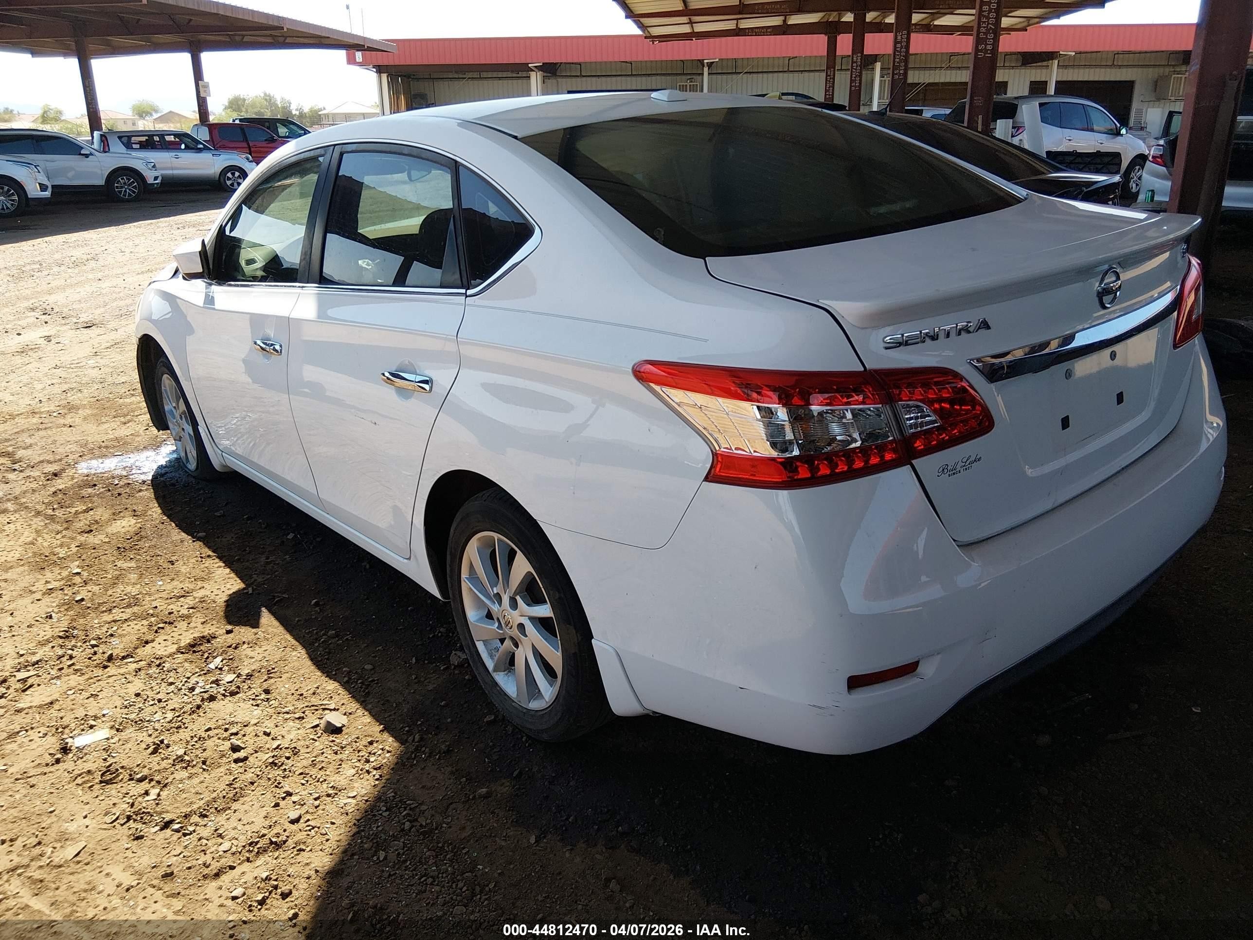 2015 Nissan Sentra Sv White vin: 3N1AB7AP1FY381880