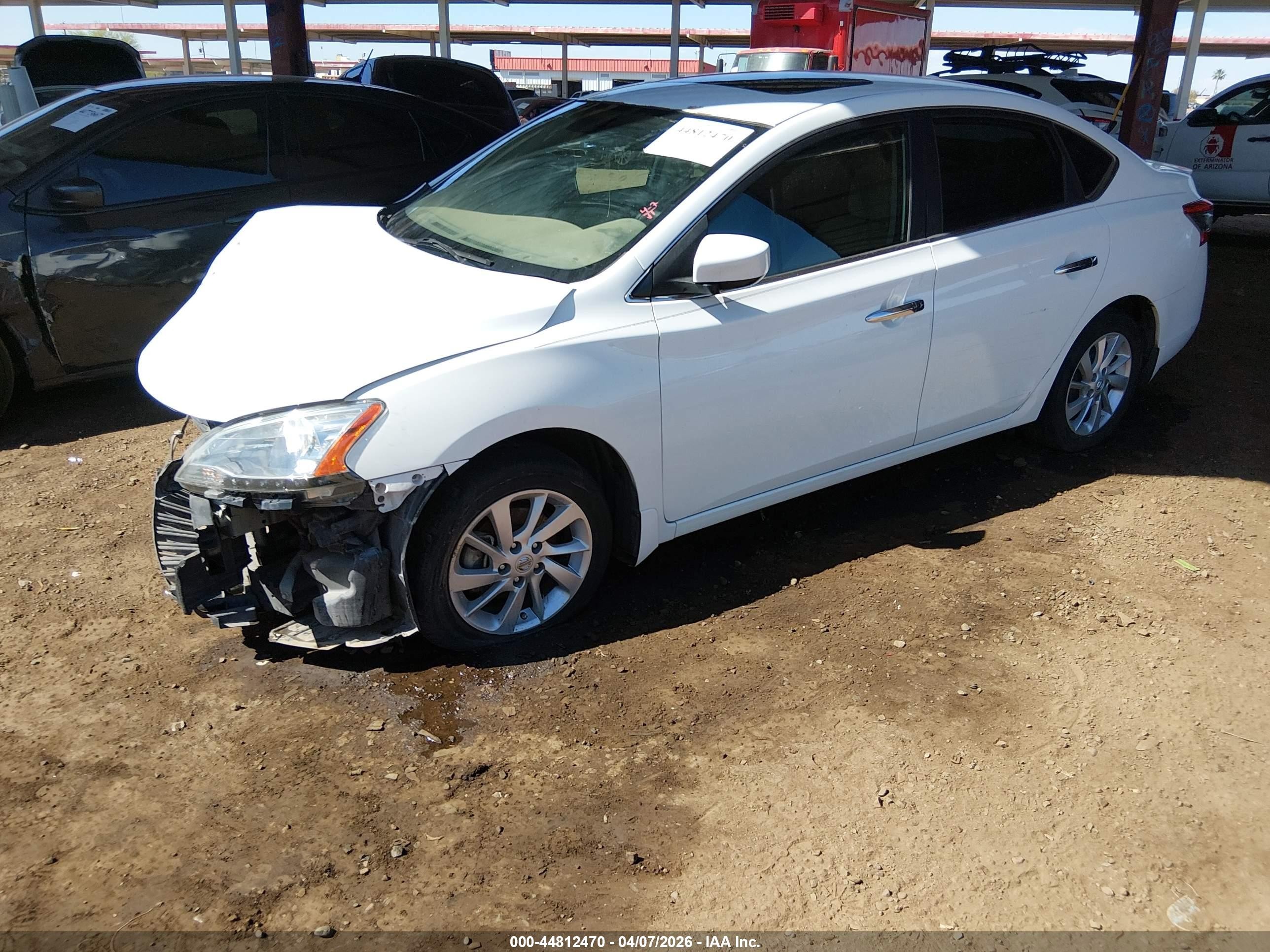 2015 Nissan Sentra Sv White vin: 3N1AB7AP1FY381880