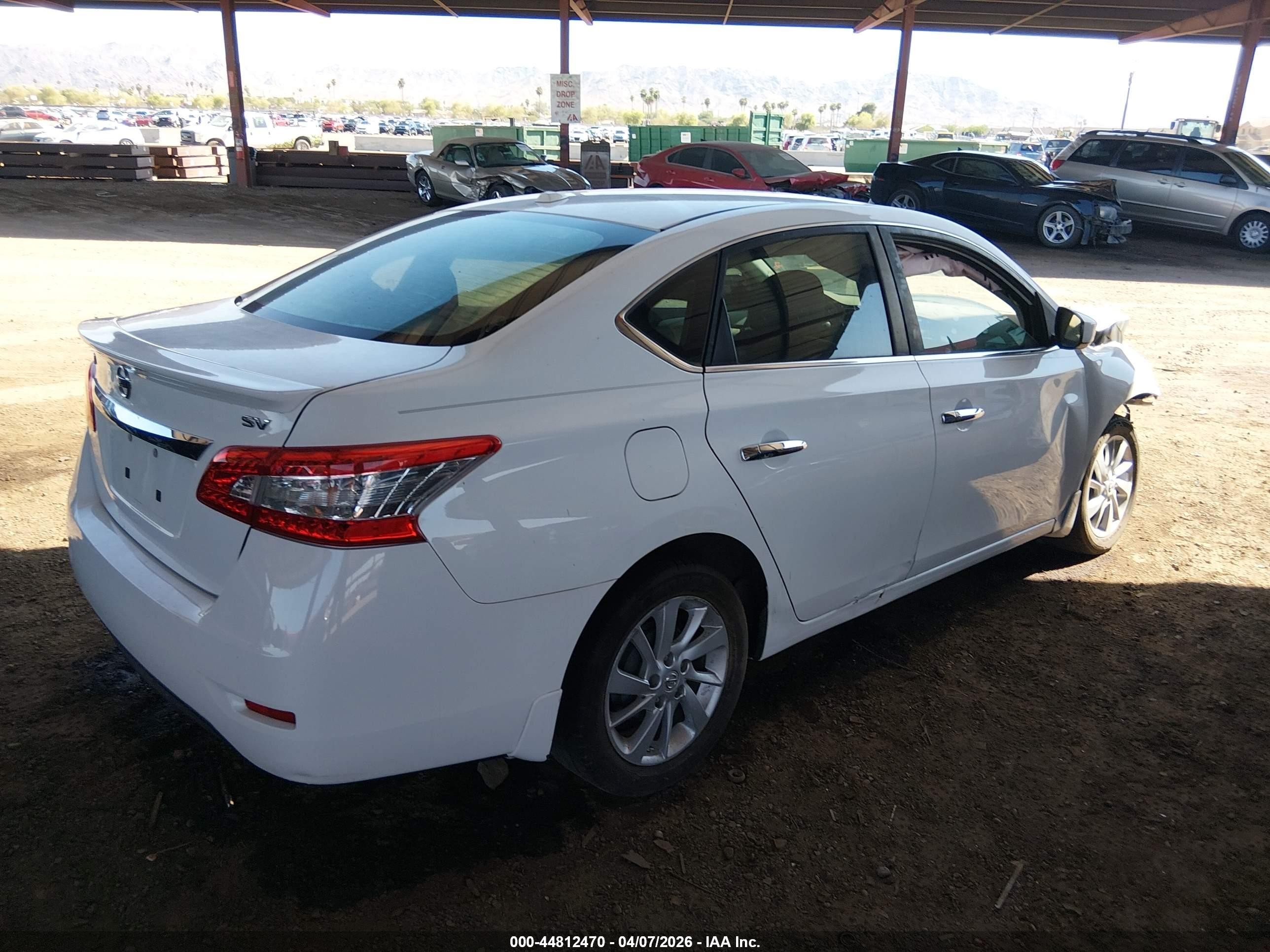 2015 Nissan Sentra Sv White vin: 3N1AB7AP1FY381880