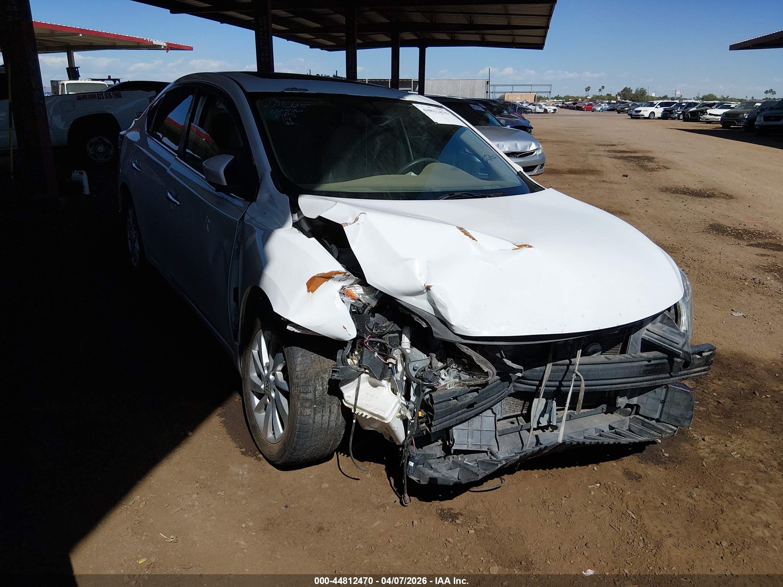 2015 Nissan Sentra Sv White vin: 3N1AB7AP1FY381880