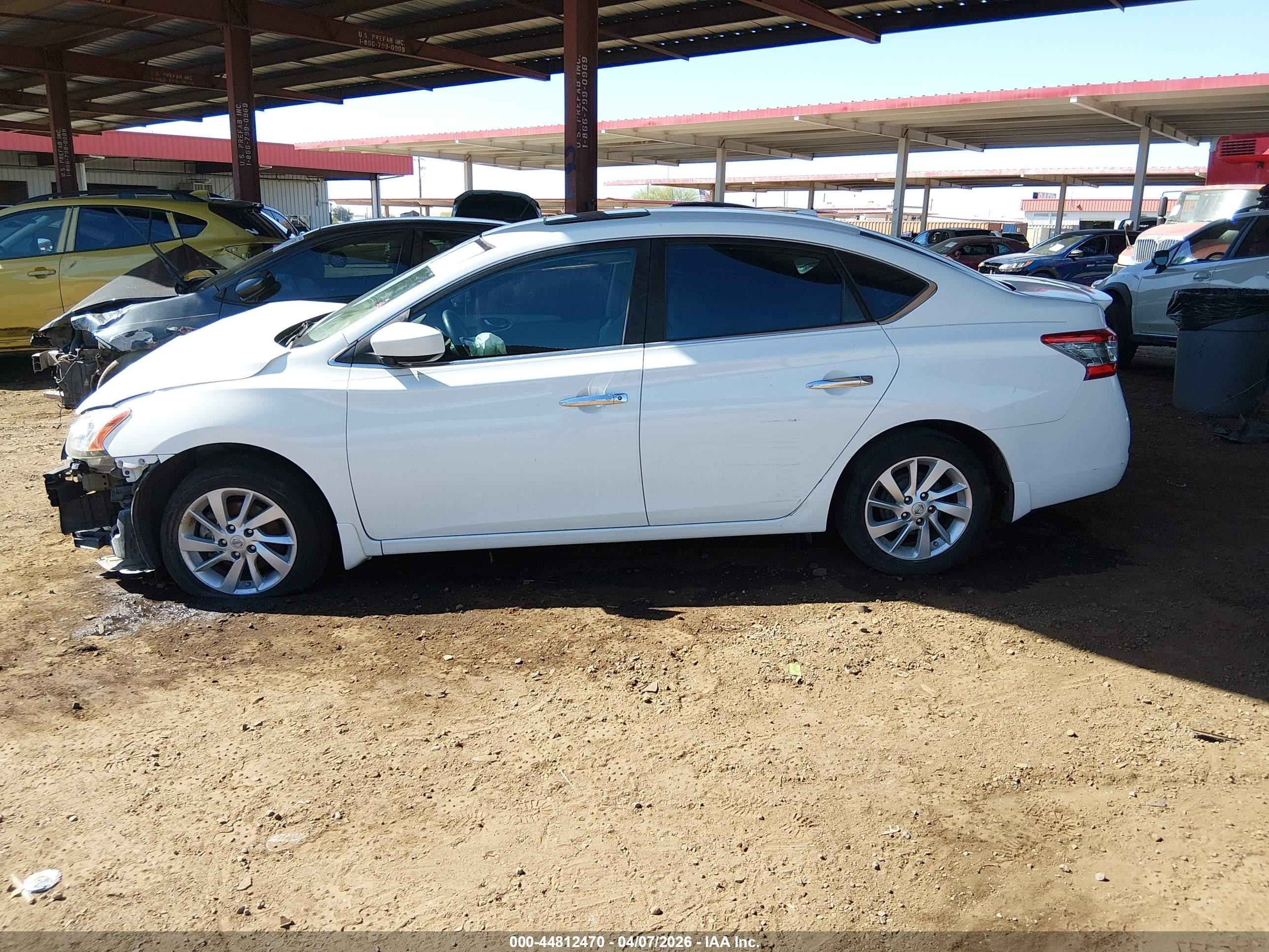 2015 Nissan Sentra Sv White vin: 3N1AB7AP1FY381880