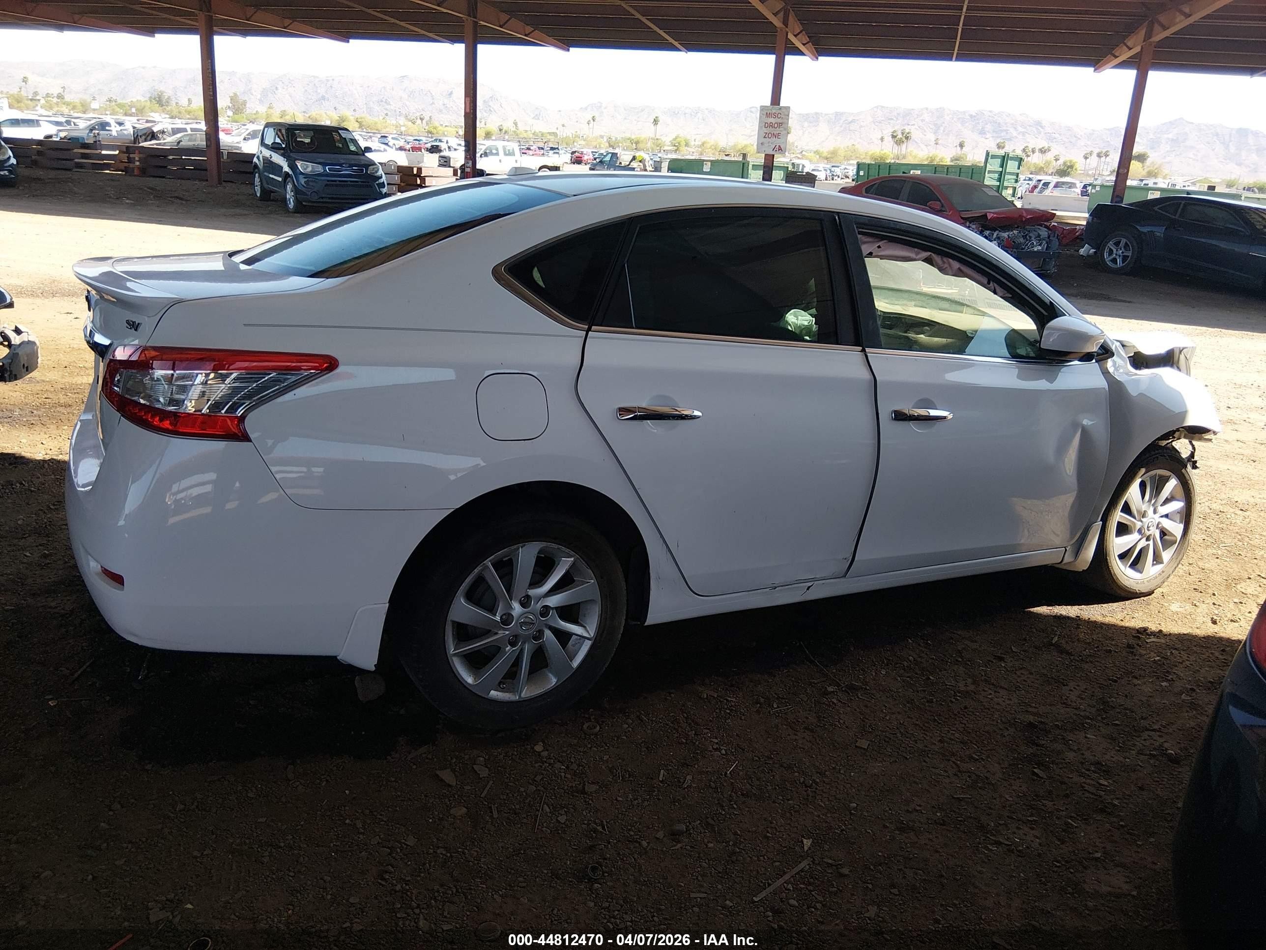 2015 Nissan Sentra Sv White vin: 3N1AB7AP1FY381880