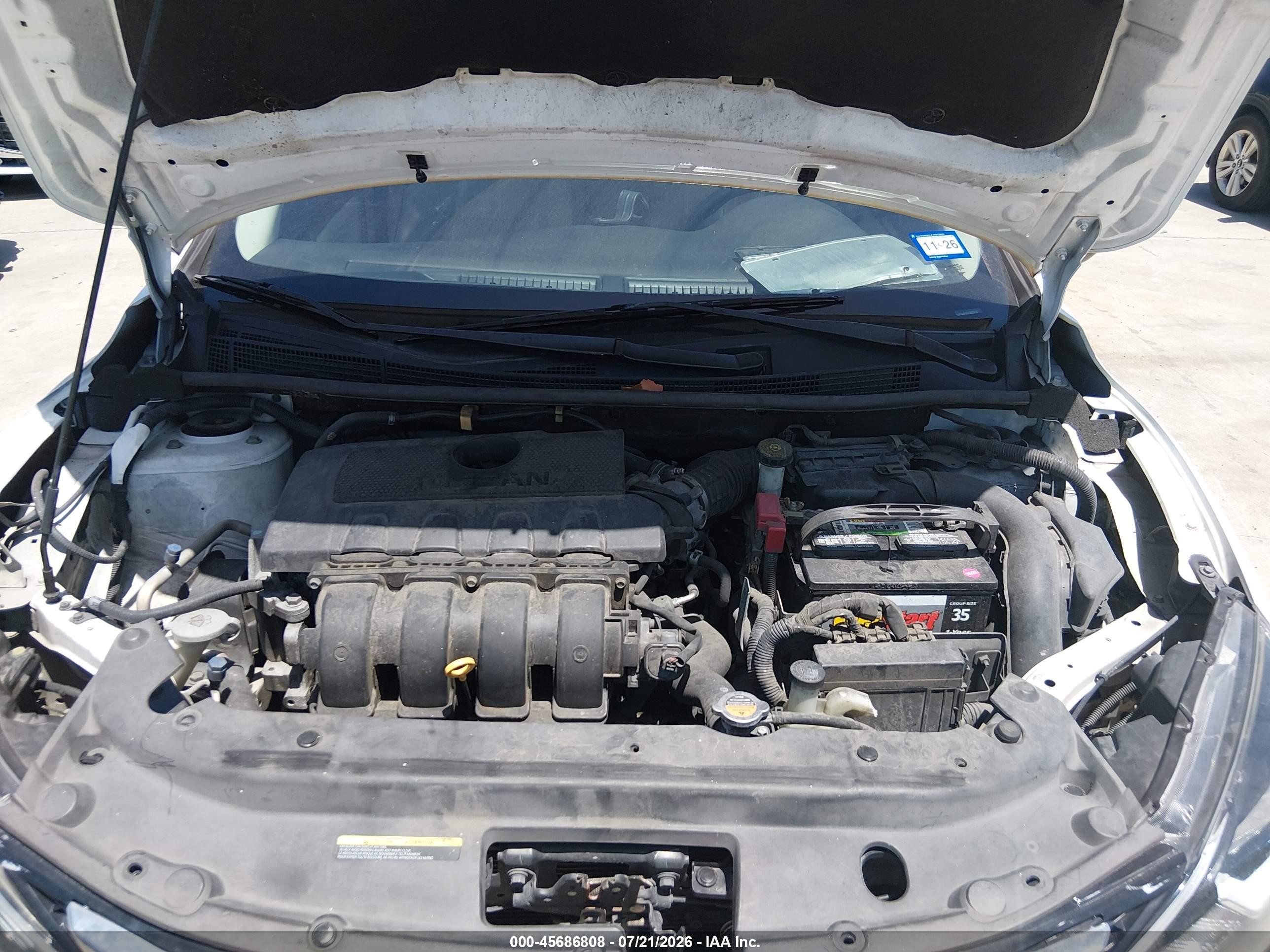 2016 Nissan Sentra Sv White vin: 3N1AB7AP1GY227770