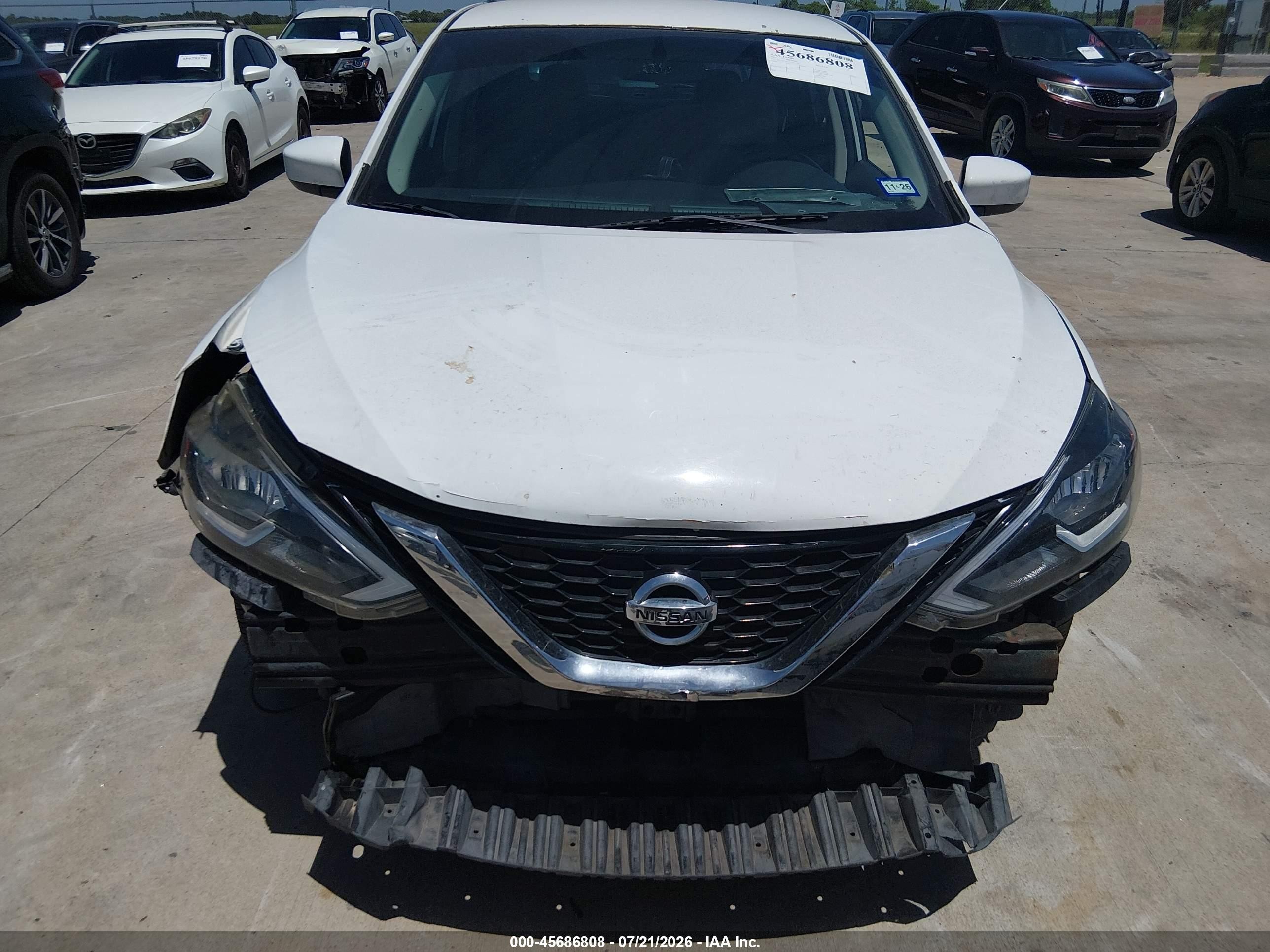 2016 Nissan Sentra Sv White vin: 3N1AB7AP1GY227770