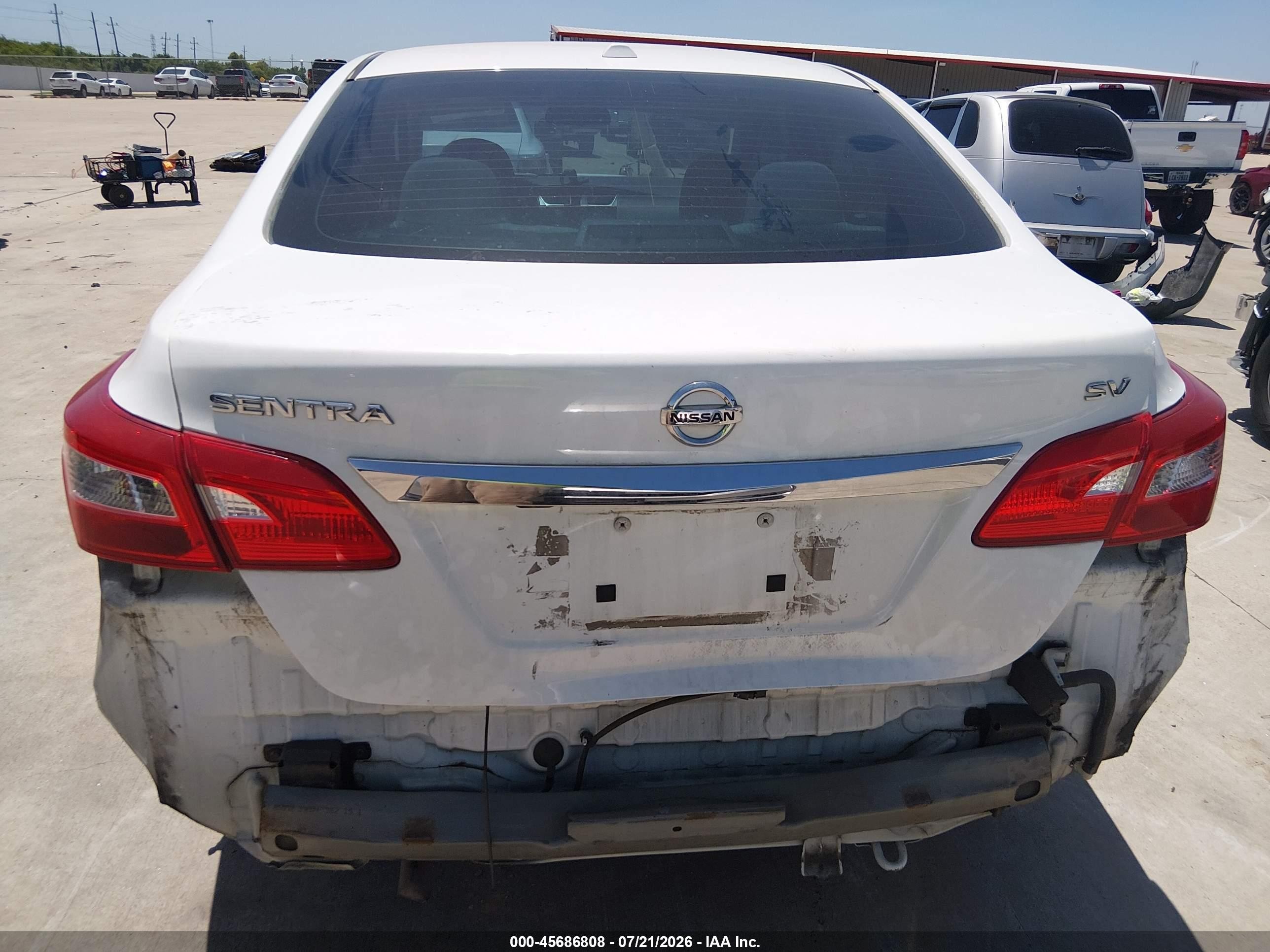2016 Nissan Sentra Sv White vin: 3N1AB7AP1GY227770