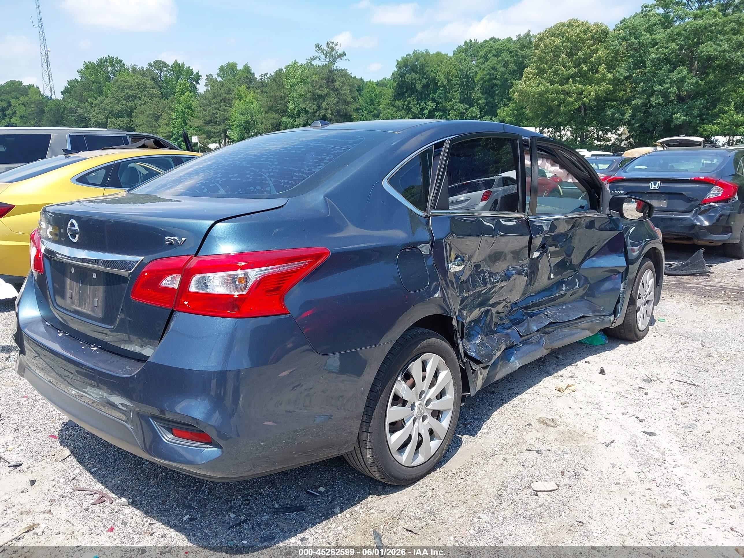 2017 Nissan Sentra Sv Gray vin: 3N1AB7AP1HY349093
