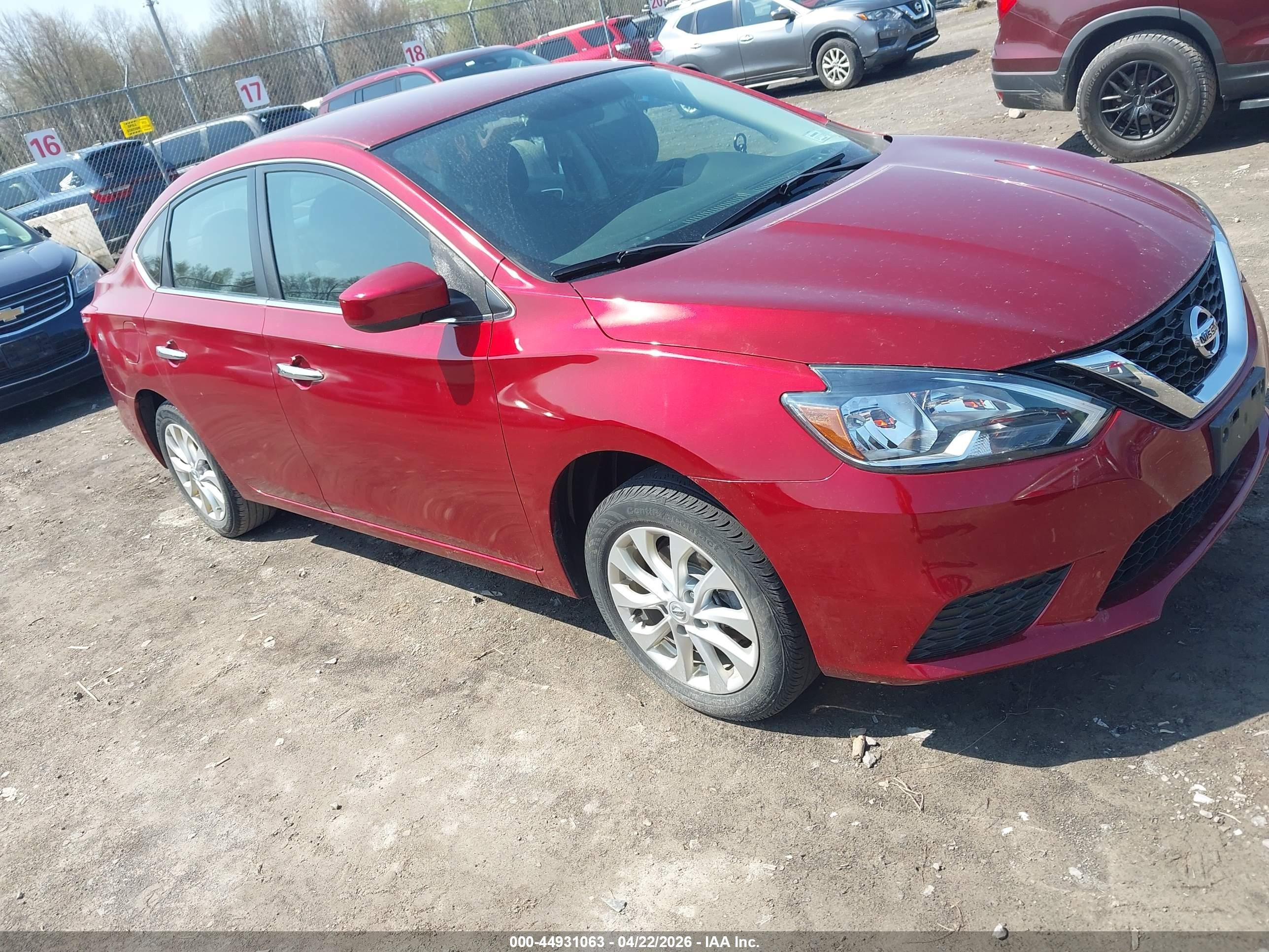 2019 Nissan Sentra Sv Красный vin: 3N1AB7AP1KY275584