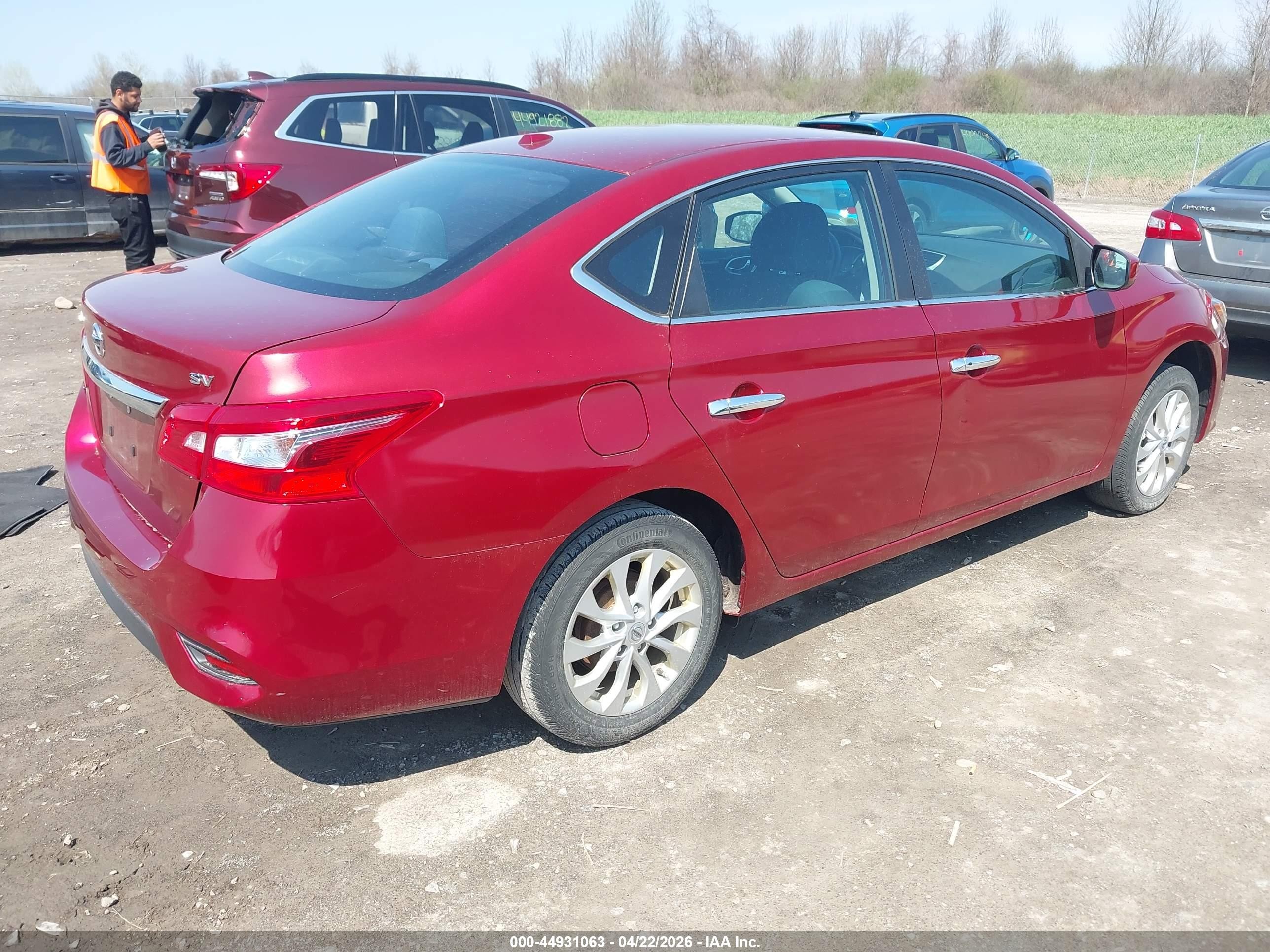 2019 Nissan Sentra Sv Красный vin: 3N1AB7AP1KY275584