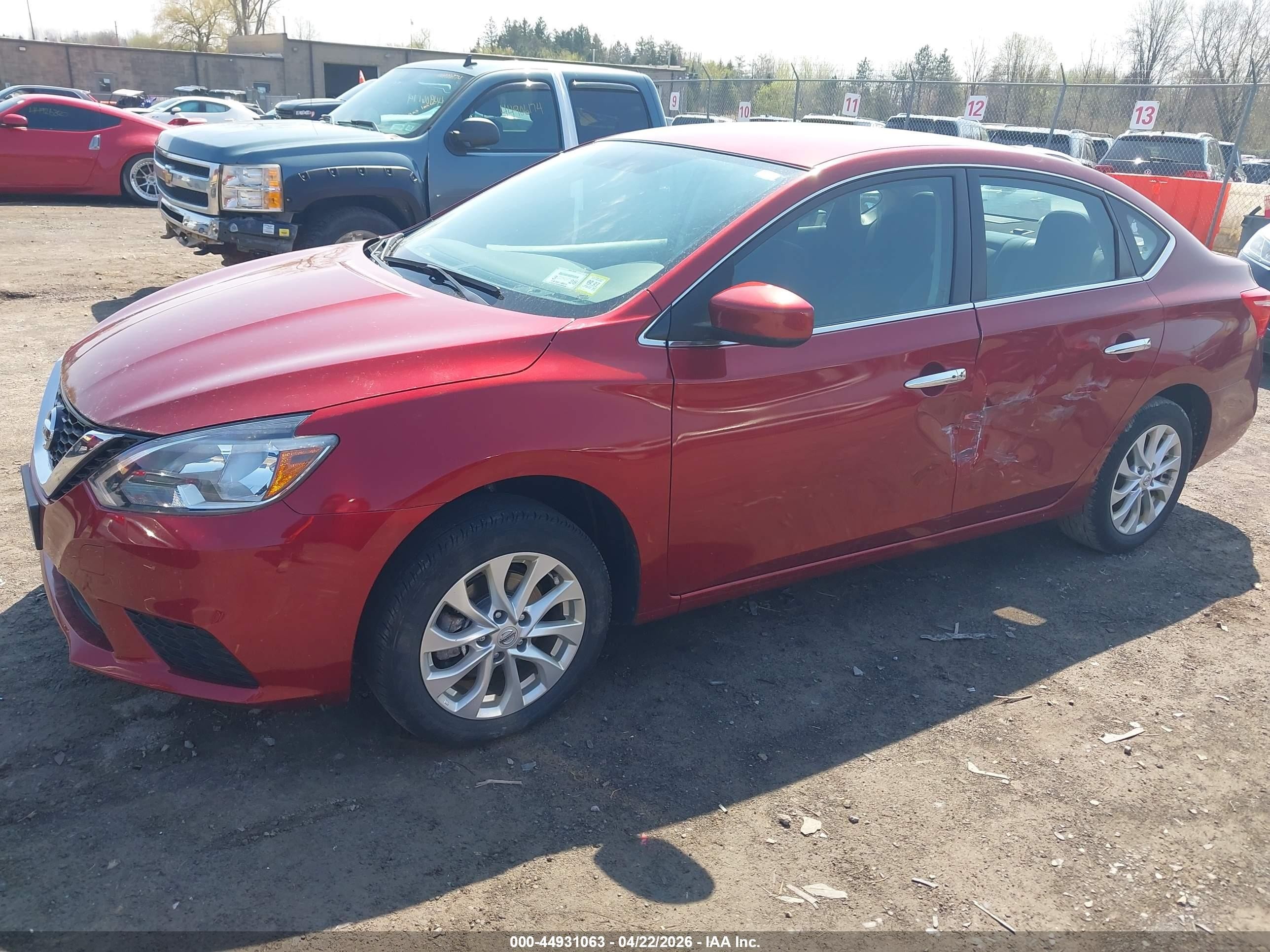 2019 Nissan Sentra Sv Красный vin: 3N1AB7AP1KY275584