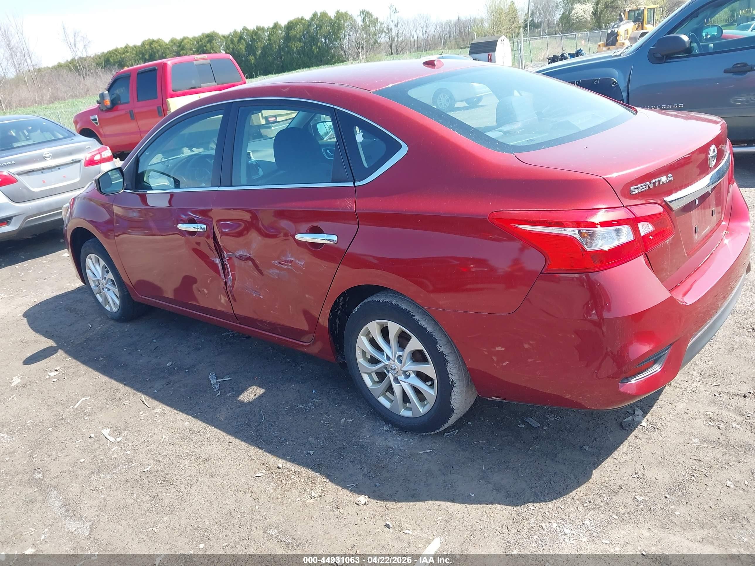 2019 Nissan Sentra Sv Красный vin: 3N1AB7AP1KY275584