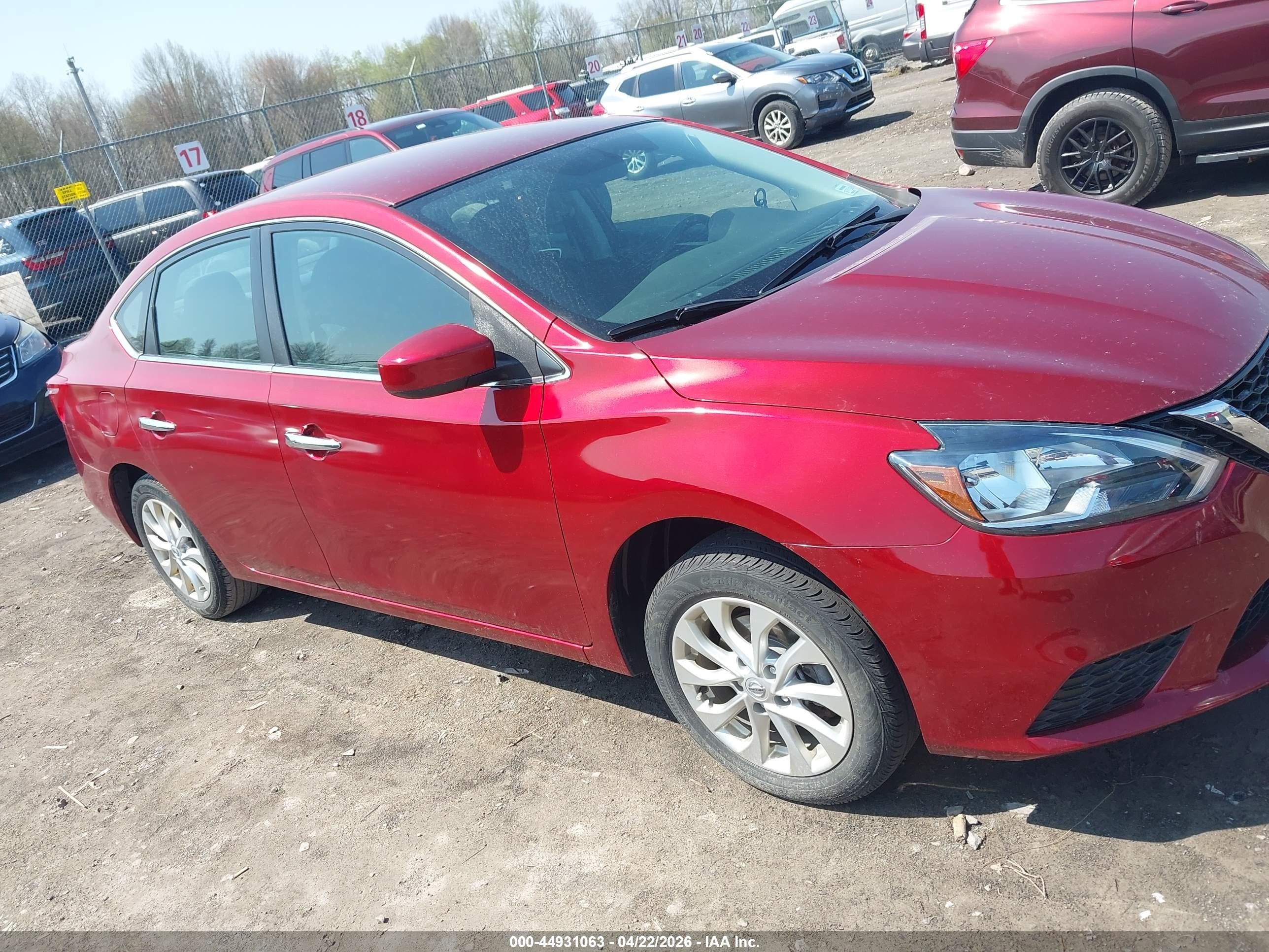 2019 Nissan Sentra Sv Красный vin: 3N1AB7AP1KY275584