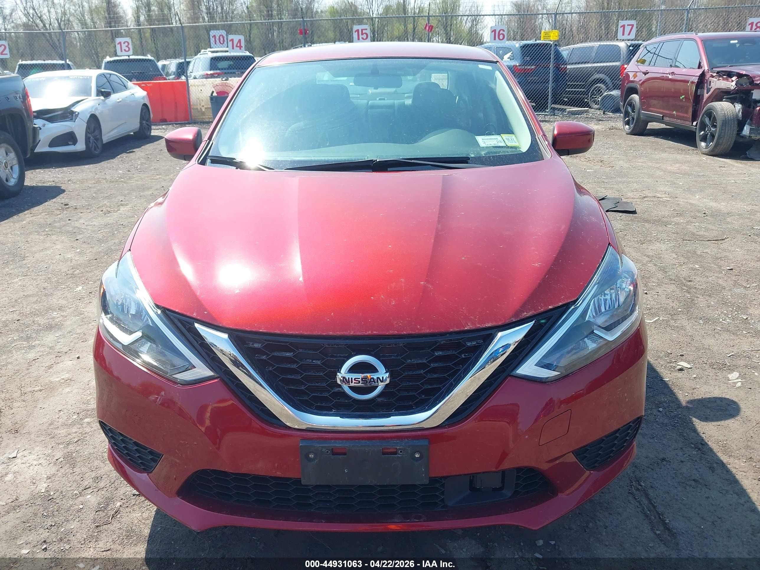 2019 Nissan Sentra Sv Красный vin: 3N1AB7AP1KY275584